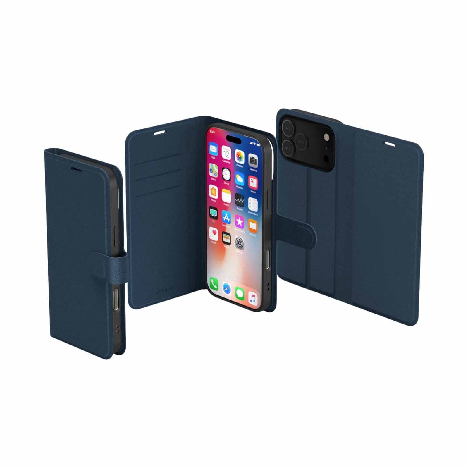 N.BRANDZ Folio Leather Wallet Case For Iphone 17 Pro Max-navy Blue N-FOLIO-IP17PM-NB-image 5
