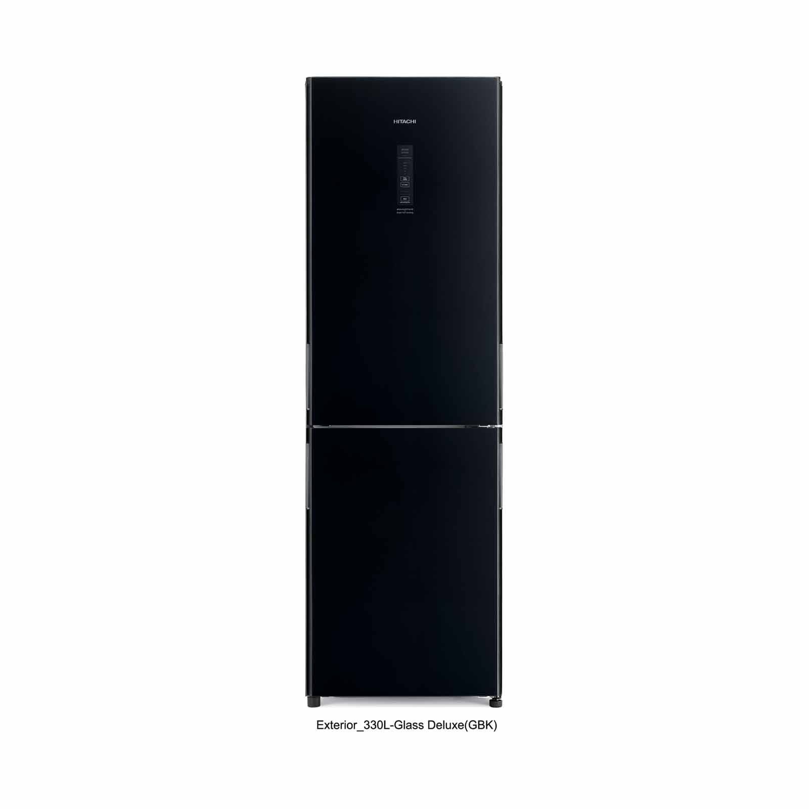 HITACHI Bottom Mount Fridge (330l) Glass Black R-BG415P6MSX-5 - GBK-image 1
