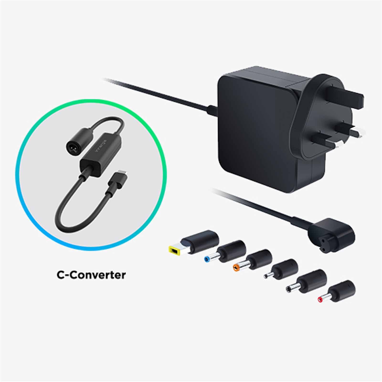 INNERGIE 65w Laptop Power Adapter With C-converter (6 Tips) Uk ADP-65DW DZE-image 3