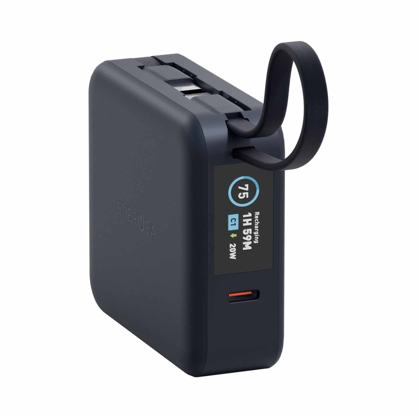 ENERGEA Magpac Mini Plus, 10000mah Magsafe Compatible Power Bank With Built-in C Cables & Display - Blue MP-MINIPLUS-BLU-image 2