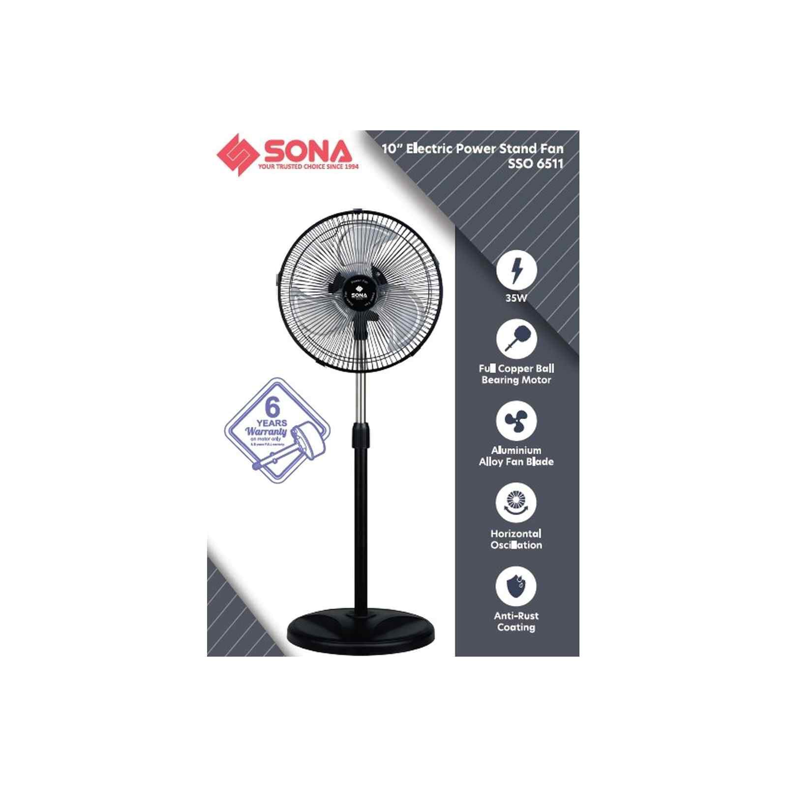 SONA 10 In Stand Fan -black SSO6511-image 1