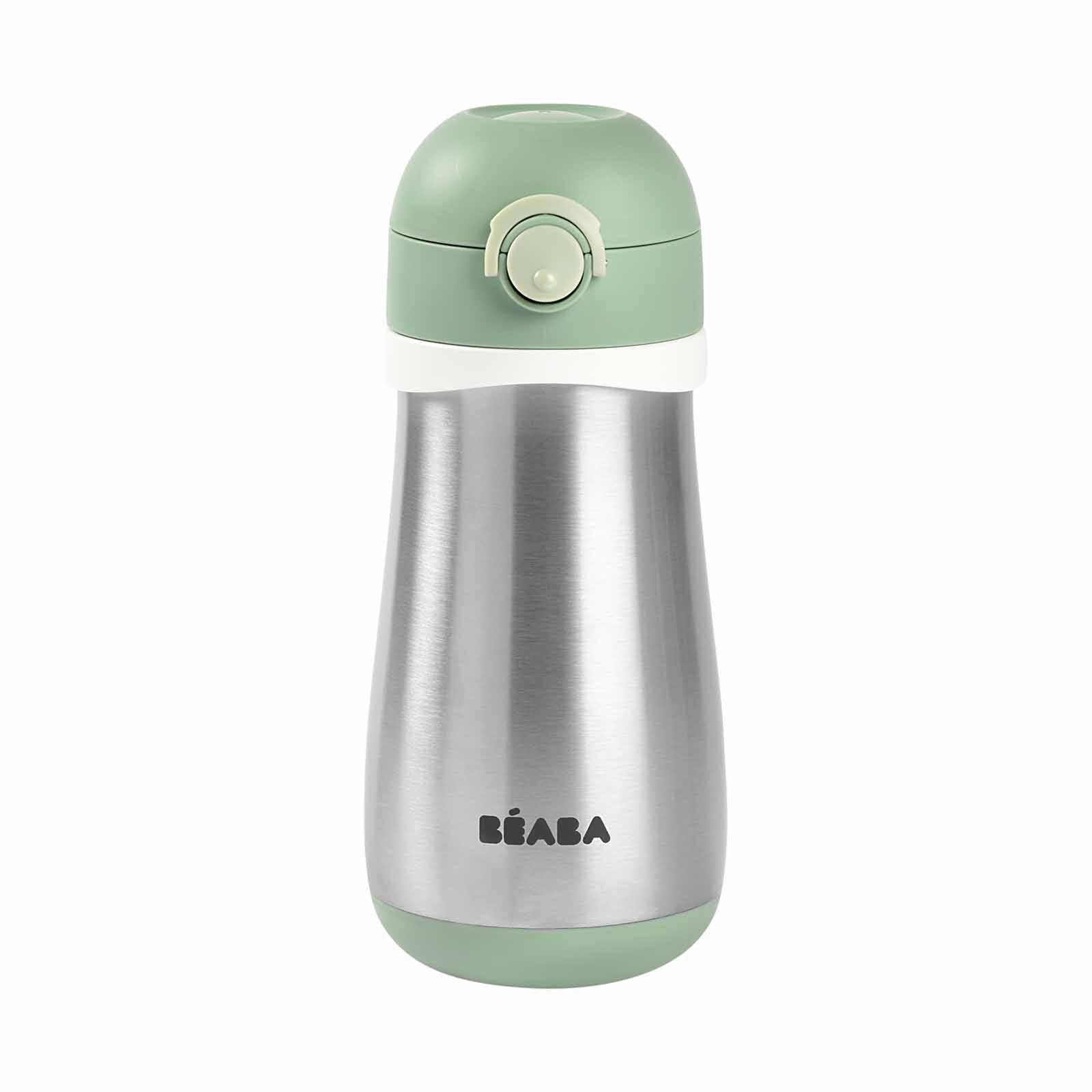 BEABA Spout Bottle 350ml - Sage Green (online) STAINLESS STEEL-image 1