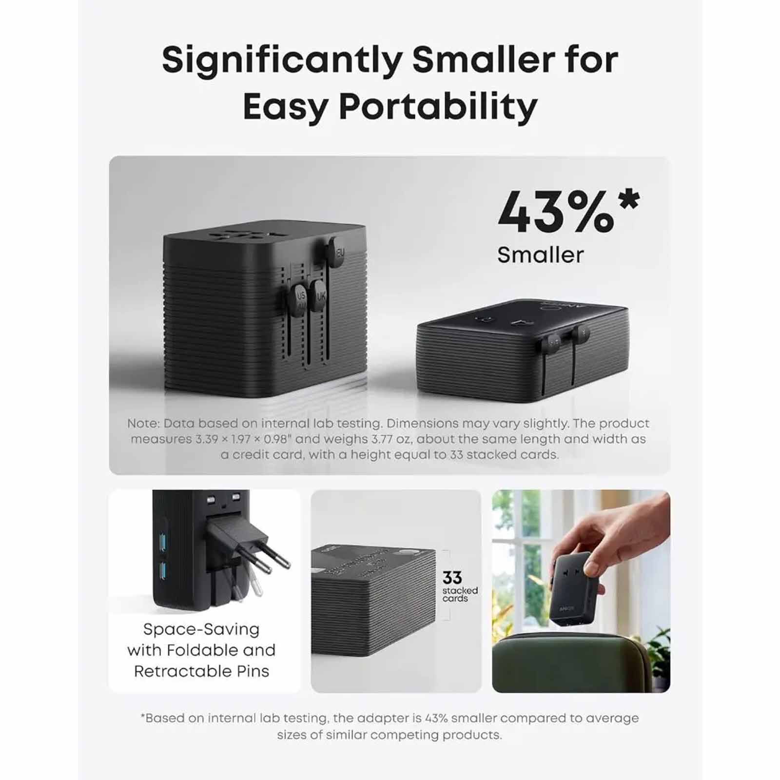ANKER Nano 5-in-1 Travel Adapter 20w 2c+2a Travel Charger A9215 - Black A9215H11-image 7
