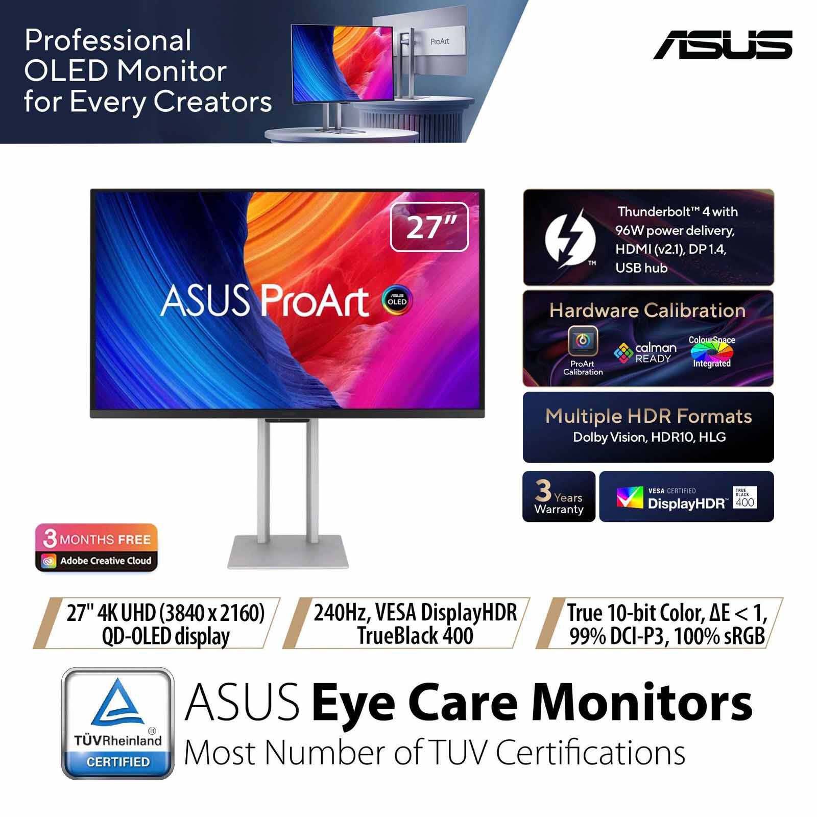 ASUS 26.5in Proart 4k 240hz Monitor PA27UCDMR