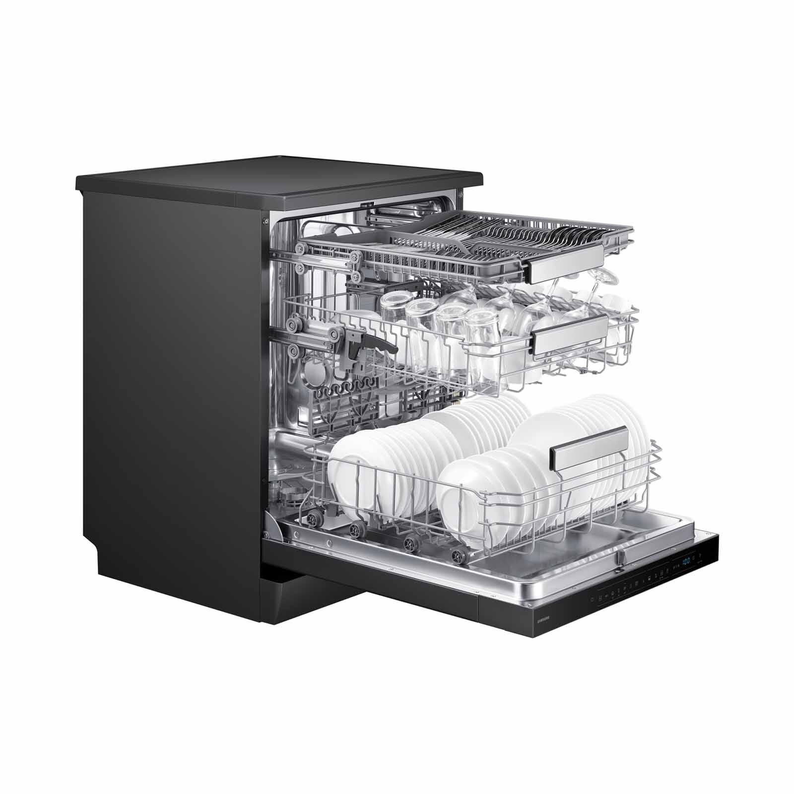 SAMSUNG Freestanding Dishwasher - Stainless Steel Black (14 Place Setting) DW70H73YCFESP-image 2