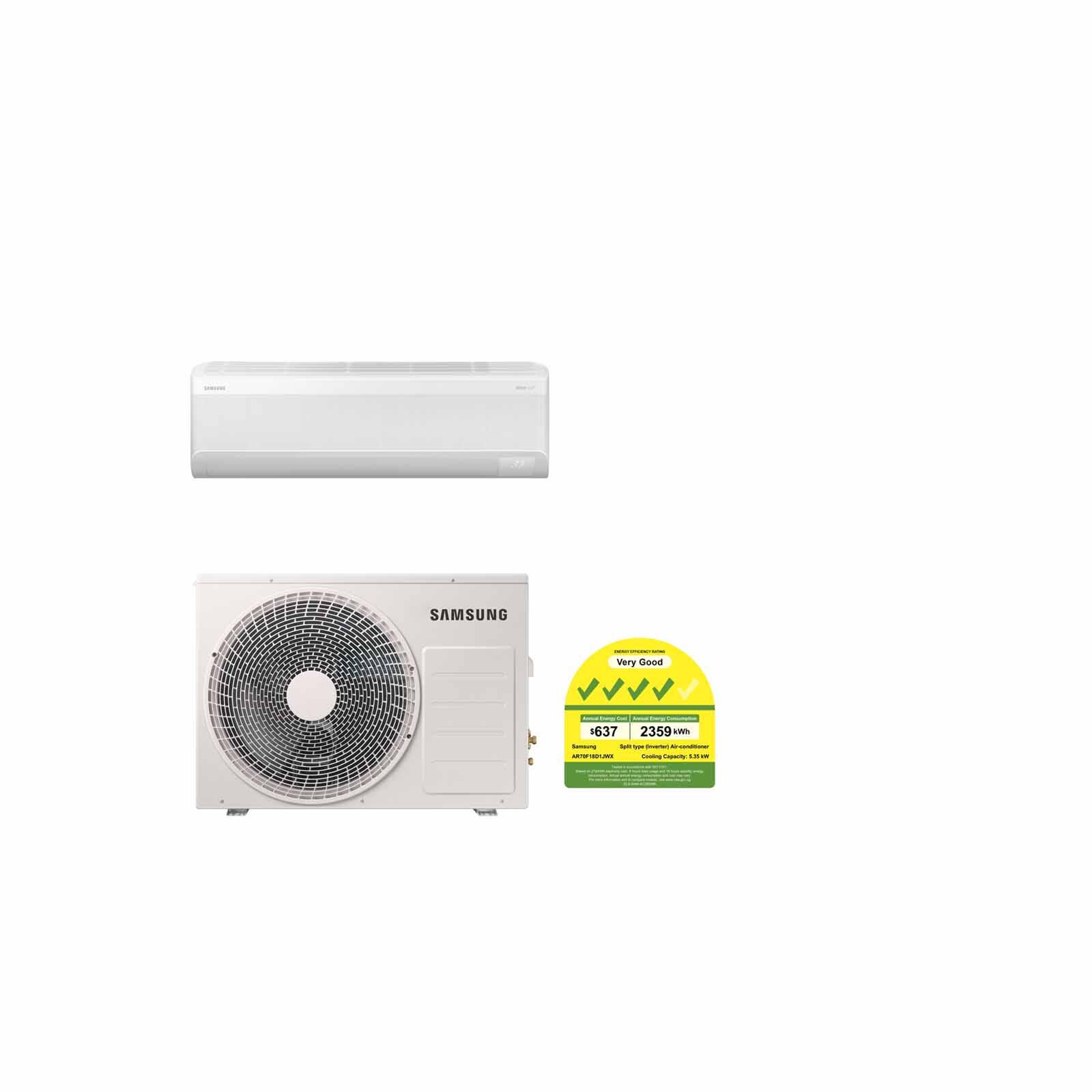 SAMSUNG Samsung Windfree Single Split Aircon -18k AR70F18D1JWNSP/AR70F18D1JWXSP-image 1