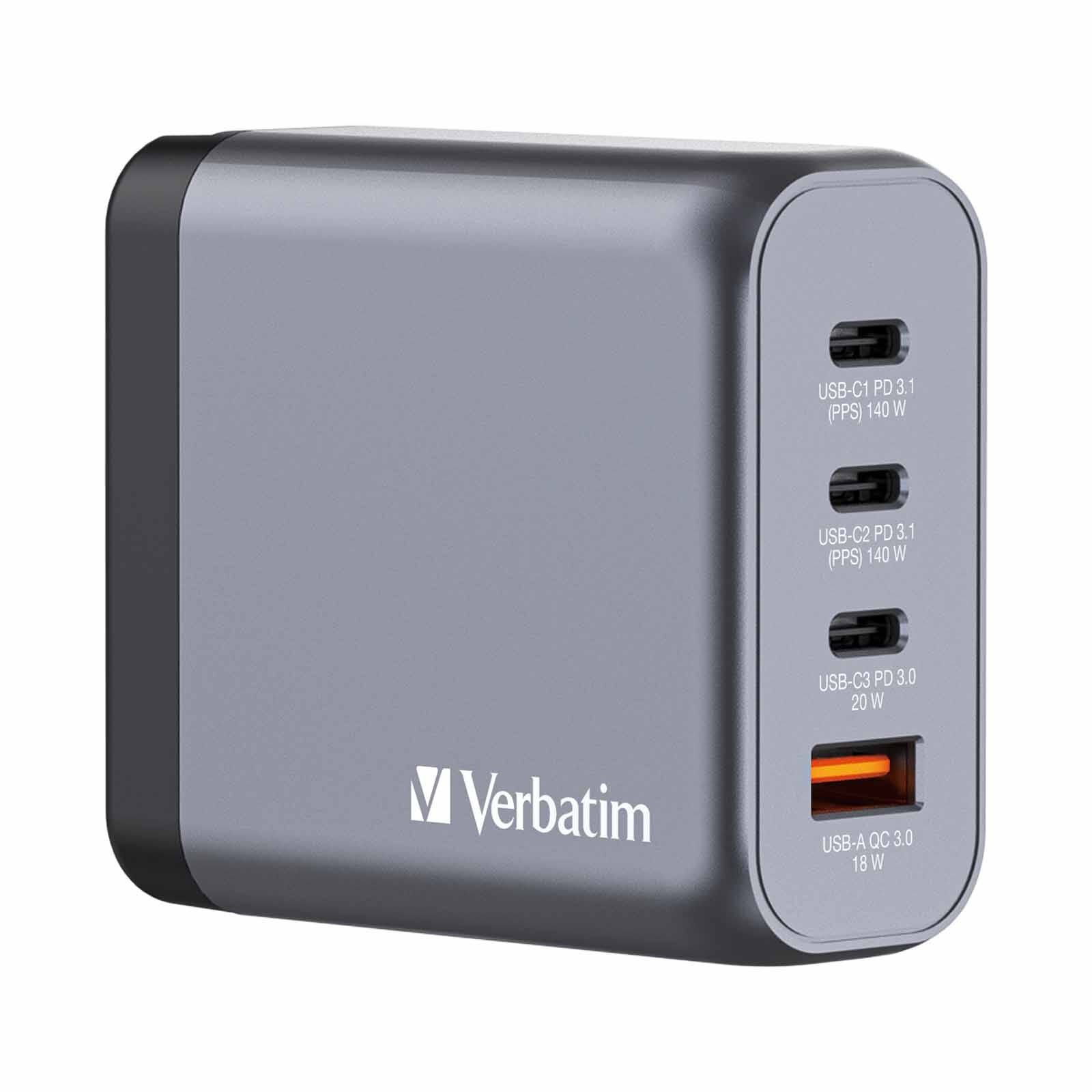 VERBATIM Gan Charger 4 Port 140w Usb A/c (eu/uk/us) VM32203-image 1