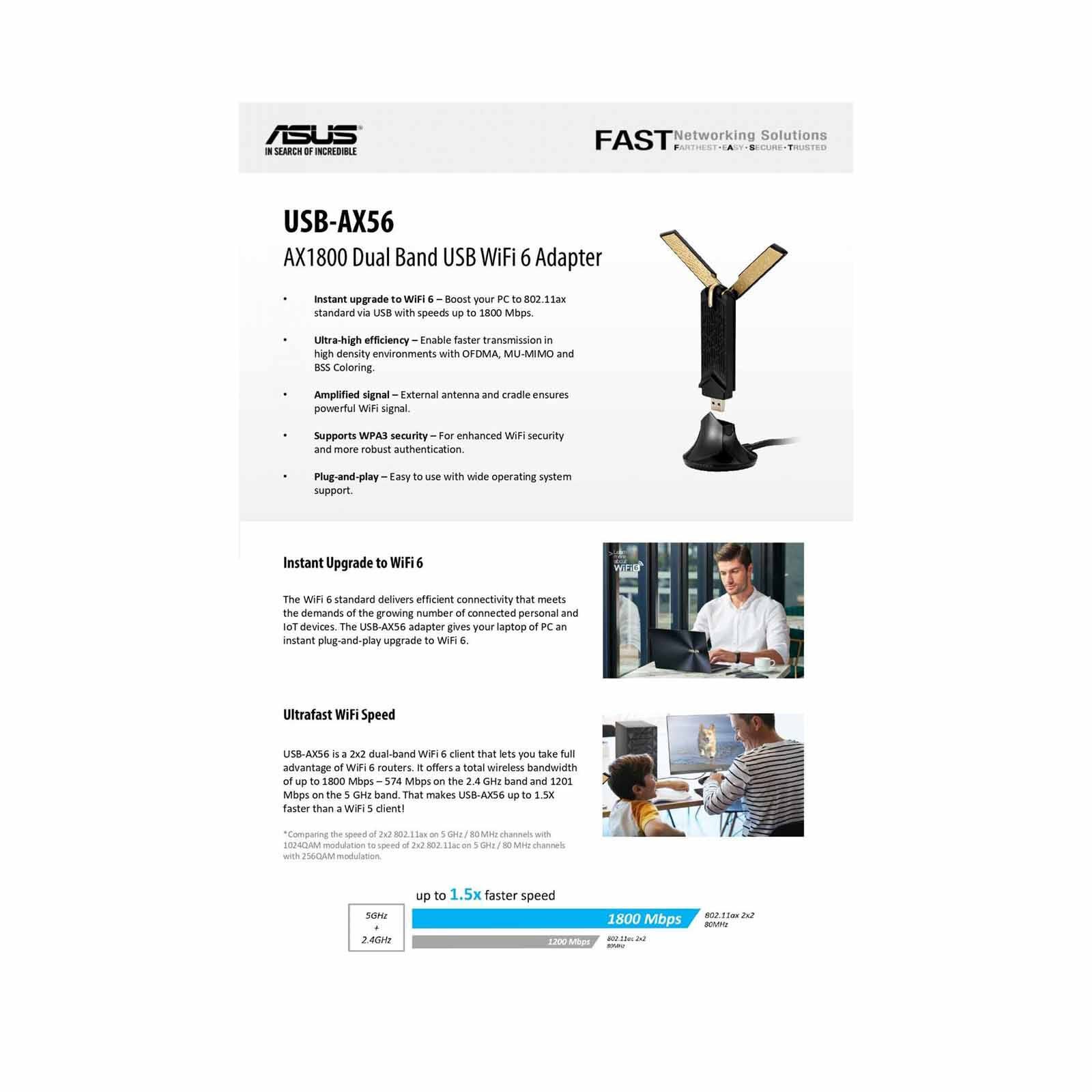 ASUS Dual Band Ax1800 Usb Wifi Adapter USB-AX56-image 6