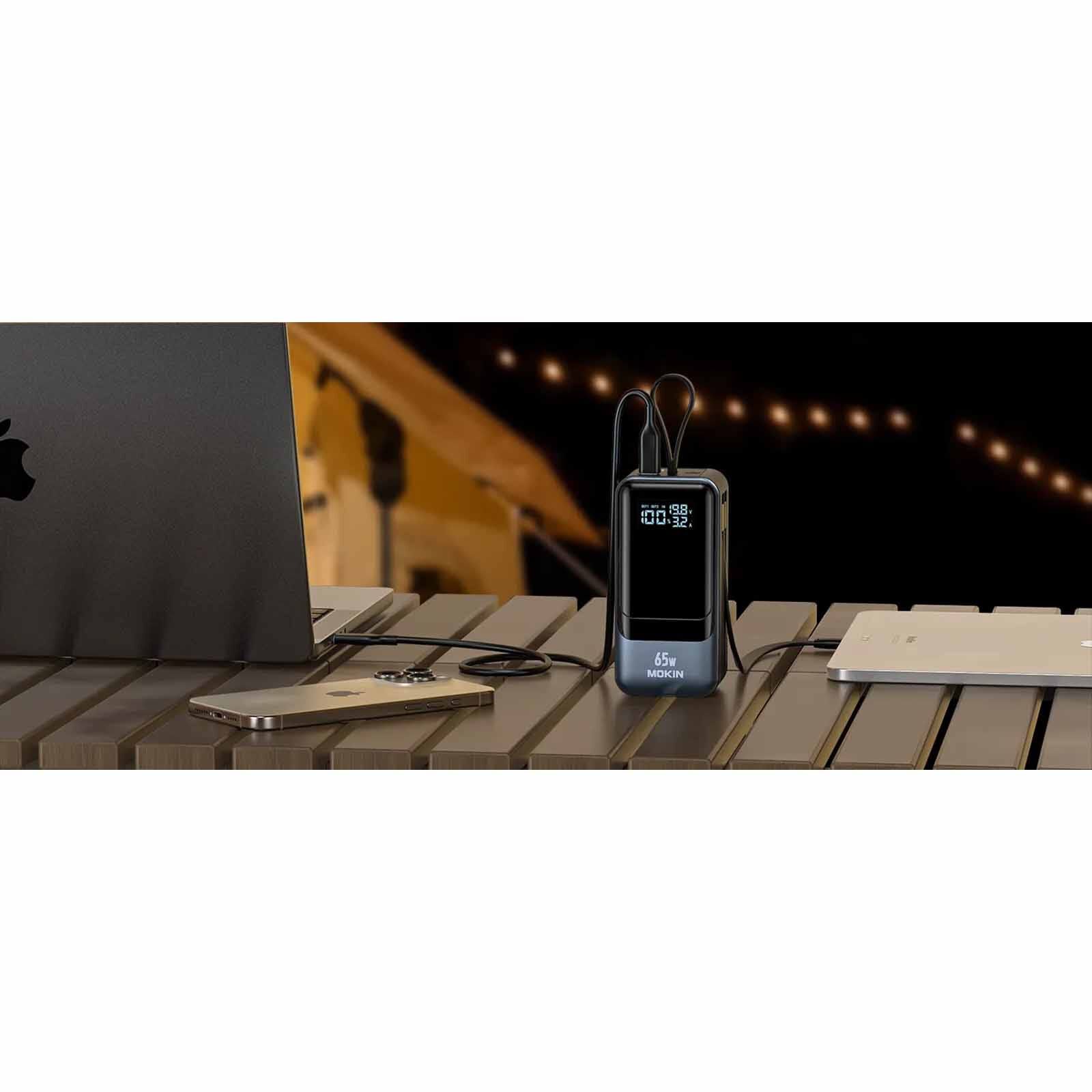 MOKIN Fast Charging Powerbank With Built-in 2 Cable 18400mah 65w MOPB0202-BK-image 14