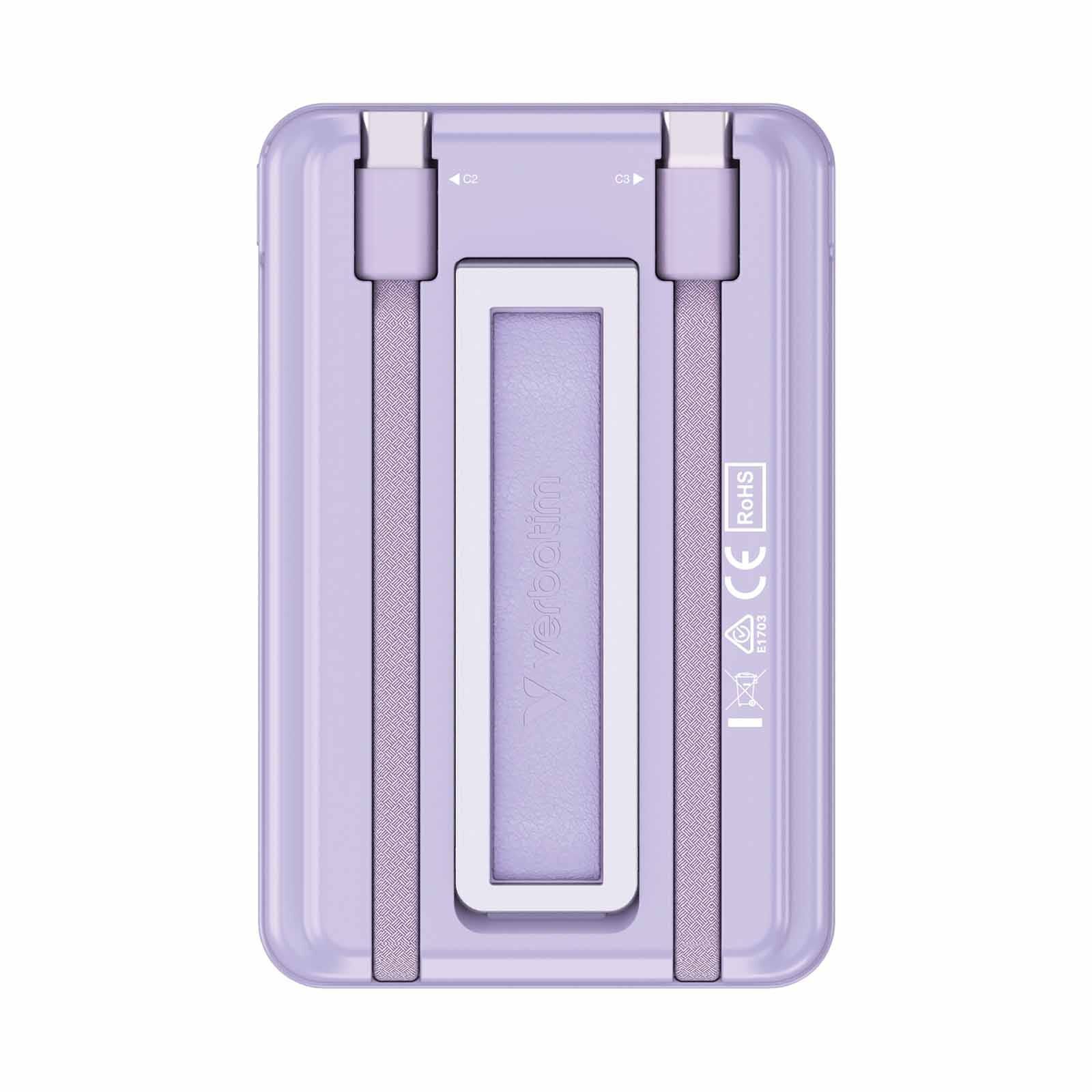 VERBATIM Powerbank Magnetic Wireless Charge 10000mah 2 X C Stand Purple VM32270-image 3