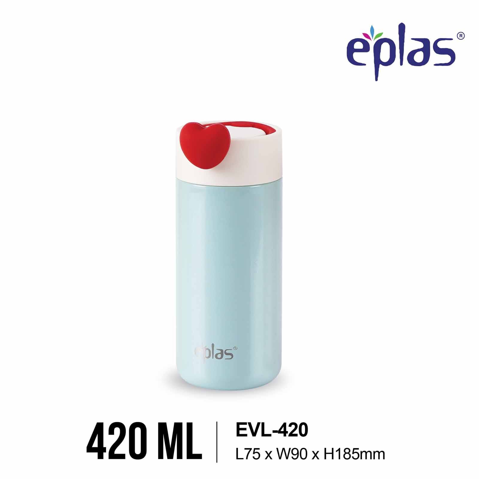 EPLAS Eplas Evl-420 (420ml) Macaron Handy Thermal Bottle W Strainer - Blue EVL-420-image 1