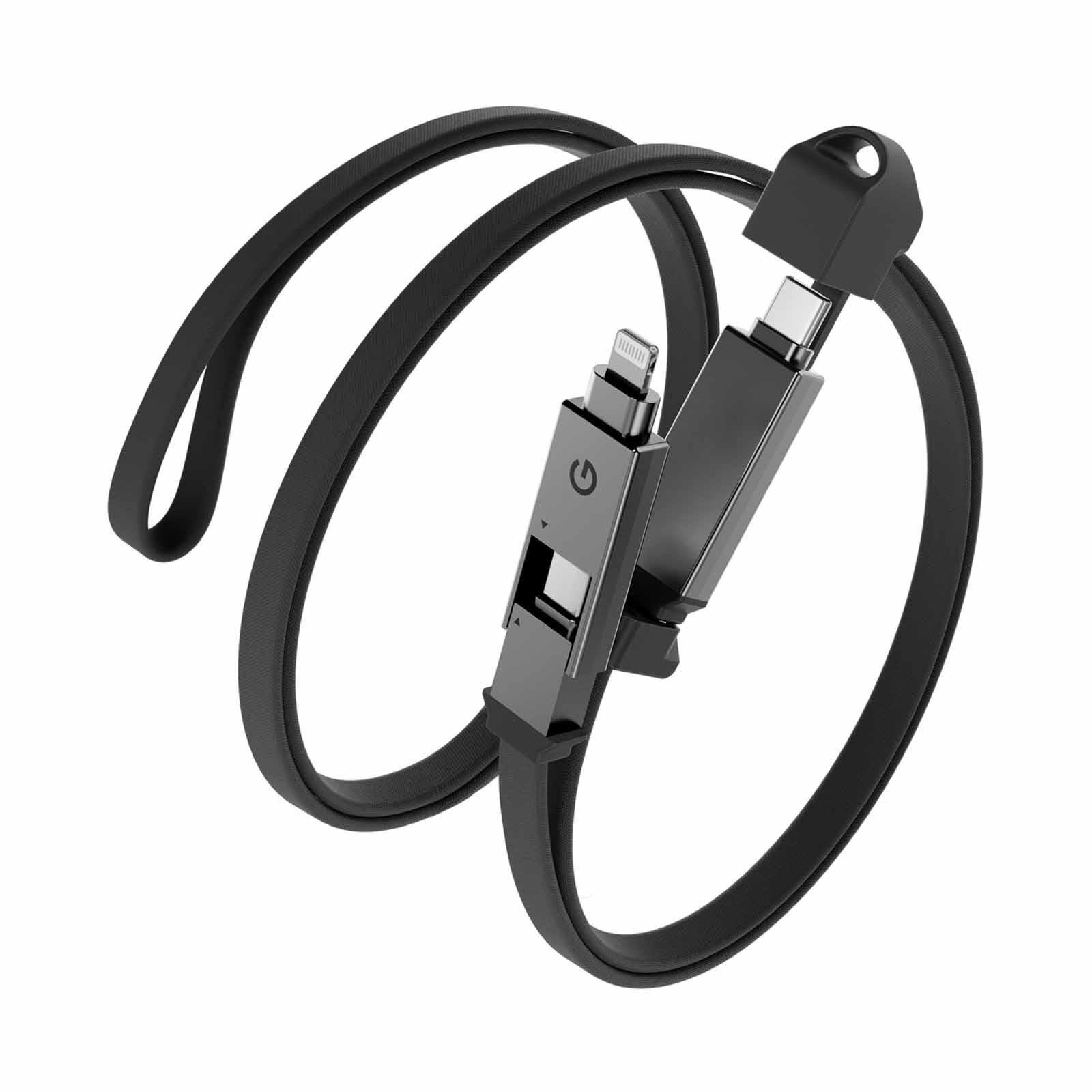 ENERGEA Sheath 2-in-1 C To C + Lightning Cable, 480mbps, 60w, 1m -gun CBL-60SHTH-GUN100