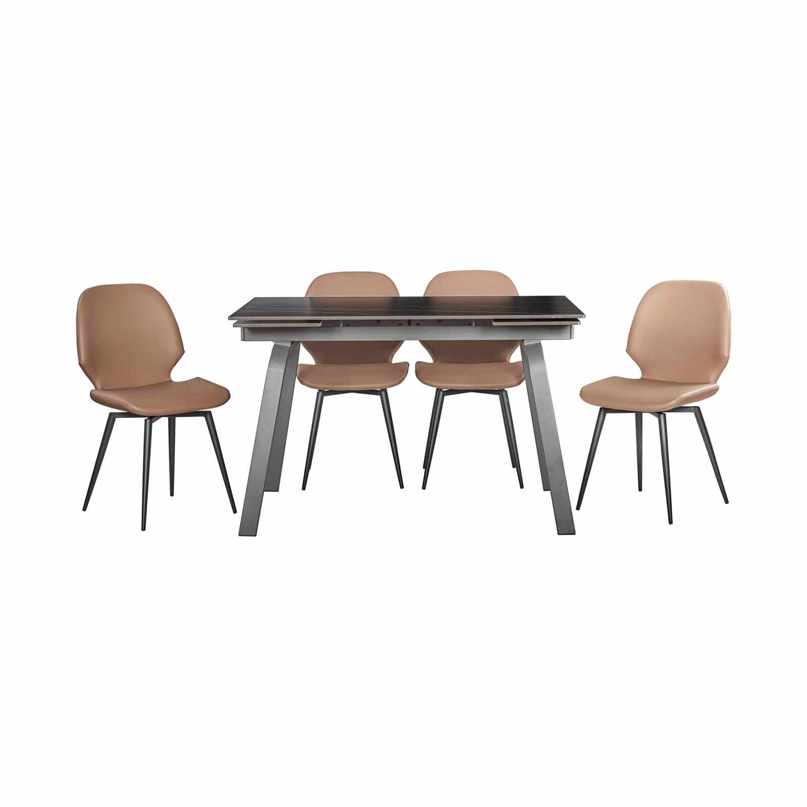 5 Piece Extendable Dining Set NEW HACTON-image 1