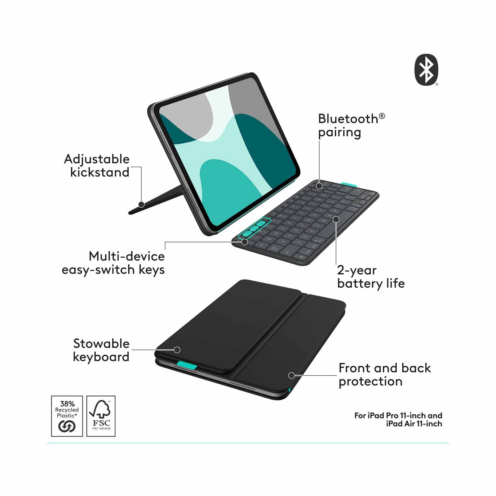 LOGITECH Logi Flip Folio Kb Case Ipad Air,pro 13-inch Graphite 920-013394-image 13