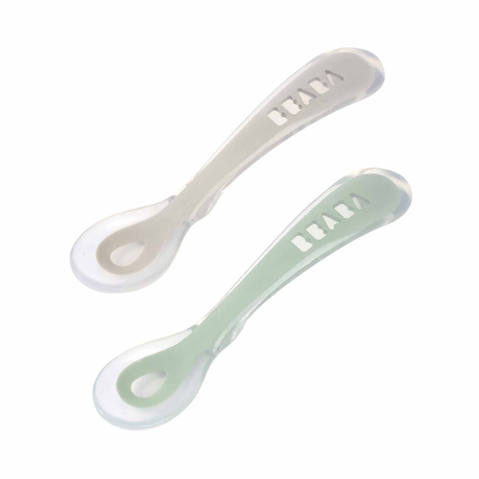 BEABA Soft Silicone Spoon With Case - Velvet Grey/sage Green (online) 2ND STAGE-image 1