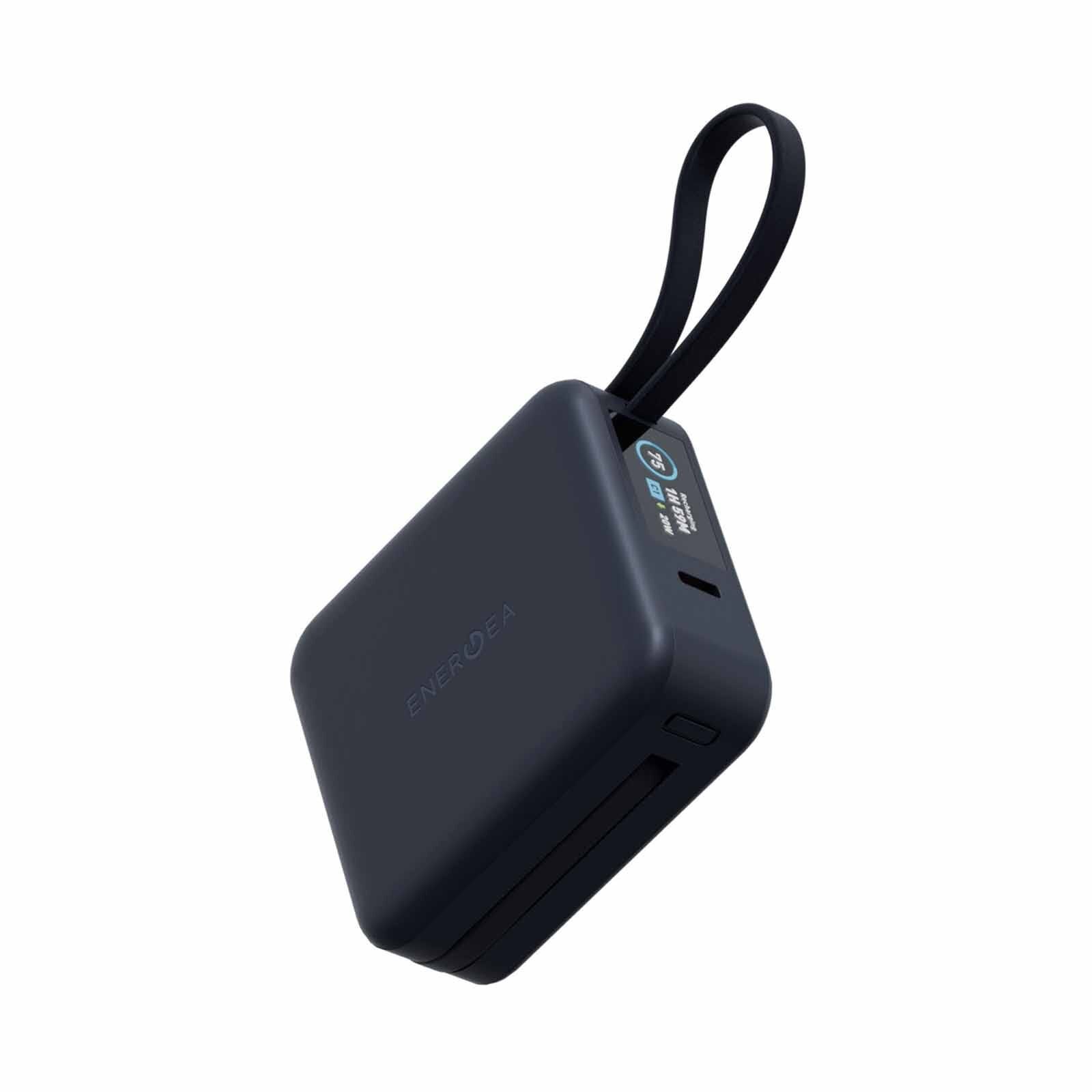 ENERGEA Magpac Mini Plus, 10000mah Magsafe Compatible Power Bank With Built-in C Cables & Display - Blue MP-MINIPLUS-BLU-image 1