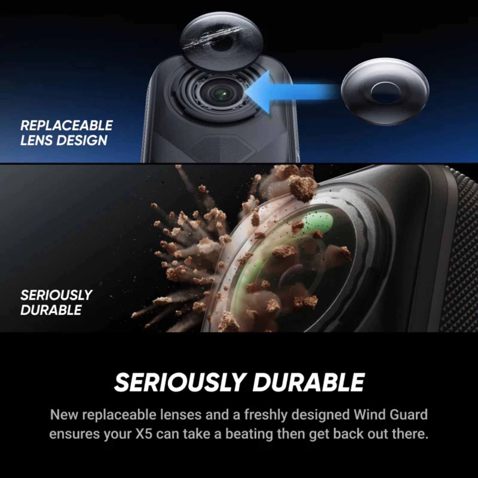 INSTA360 X5 Motorcyle Bundle (x5 Standard Bundle, Motocycle Kit, 128gb, X5 All-weather Usb Charging Cover) X502-image 4