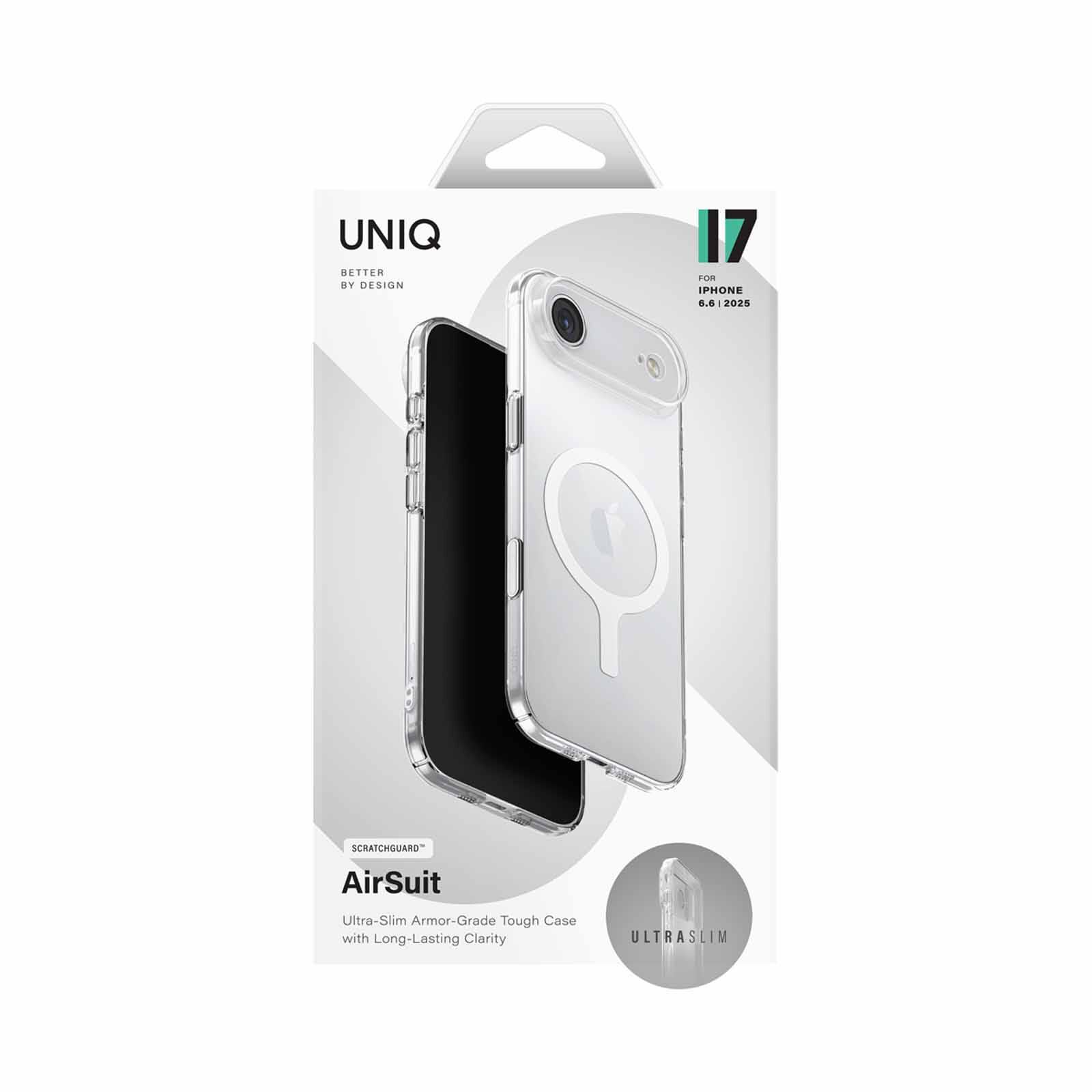 UNIQ Iphone 17 Air (2025) 6.6 Magclick Charging Airsuit - Glossy Clear/white UNIQ-IP6.6(2025)-ASMGCLRW-image 4