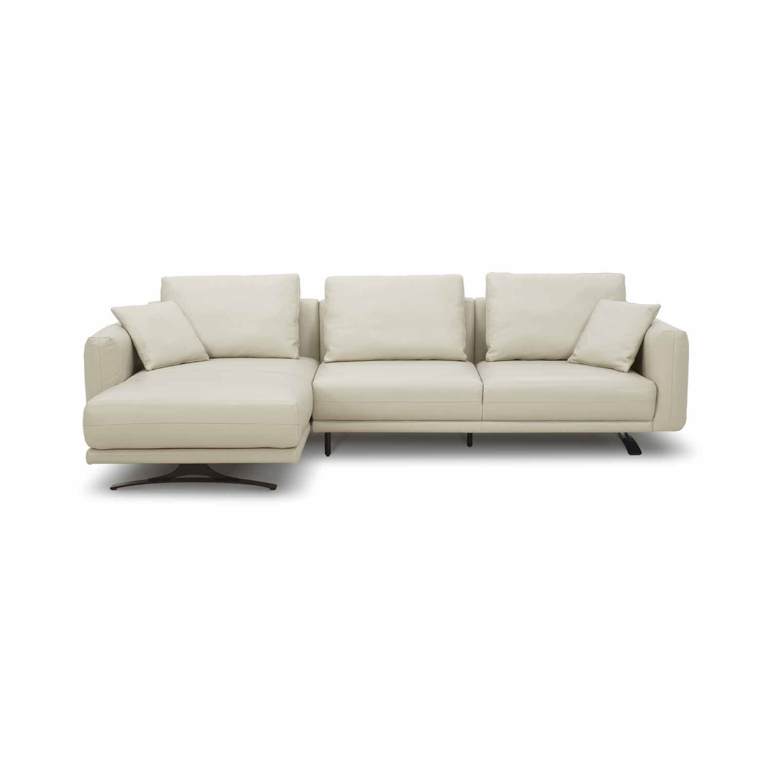 MUZE L Shaped-e Recliner (fl) Rt Pebble Full Leather Sofa ZELMIRA
