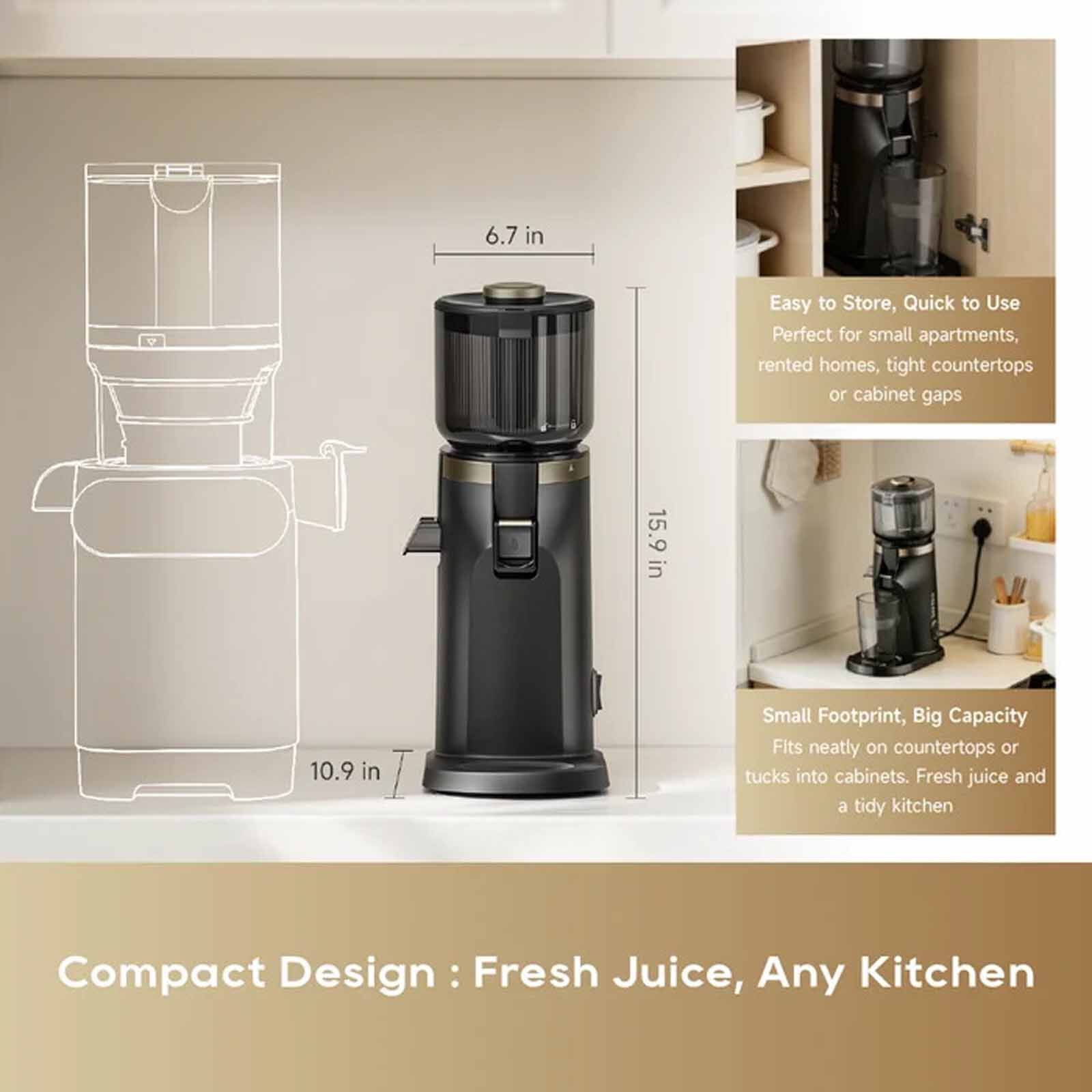DREAME Sj30 Flownutri Tilt Slow Juicer DM-SJ30-BK-image 8