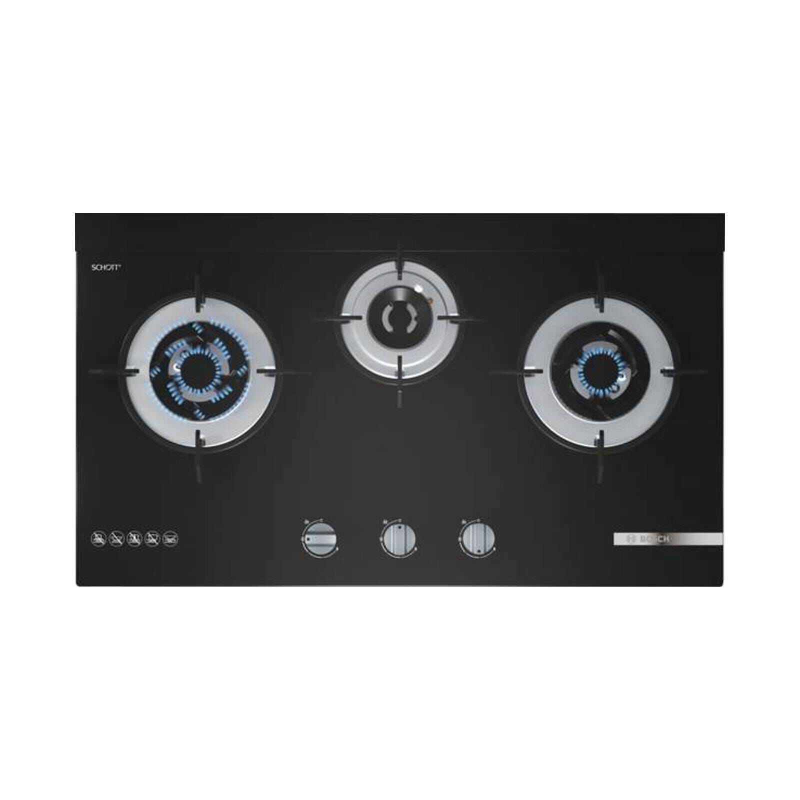 BOSCH 3 Burner Temperglass Gas Hob 78cm Lpg (exclude Installation) PMD83D31AX-image 1