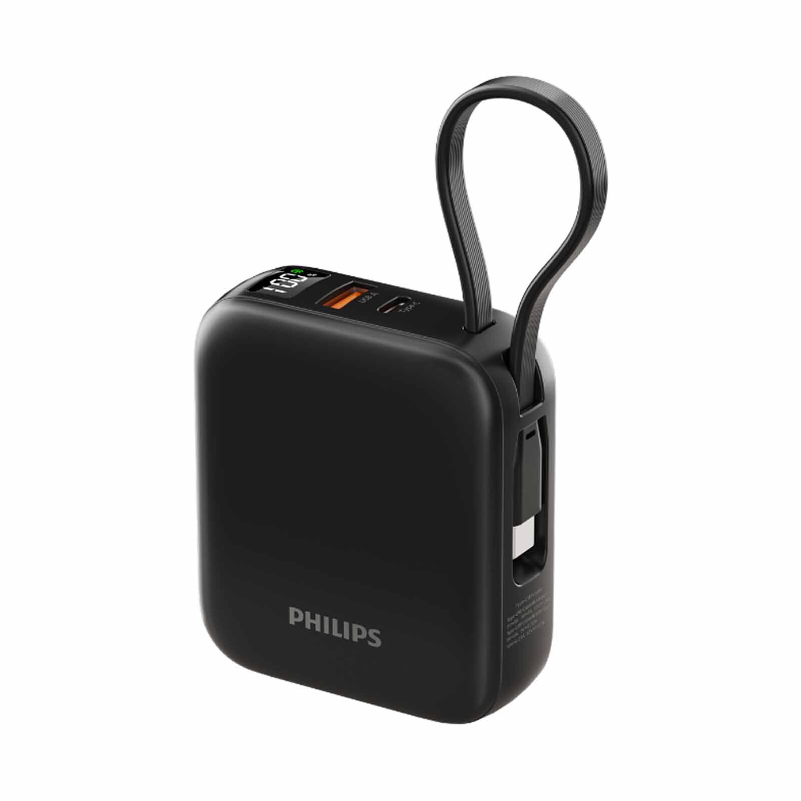 PHILIPS 10000mah 22.5w Powerbank With Built-in Usb-c & Usb-a Cables Ccc DLP9205B/97-image 3