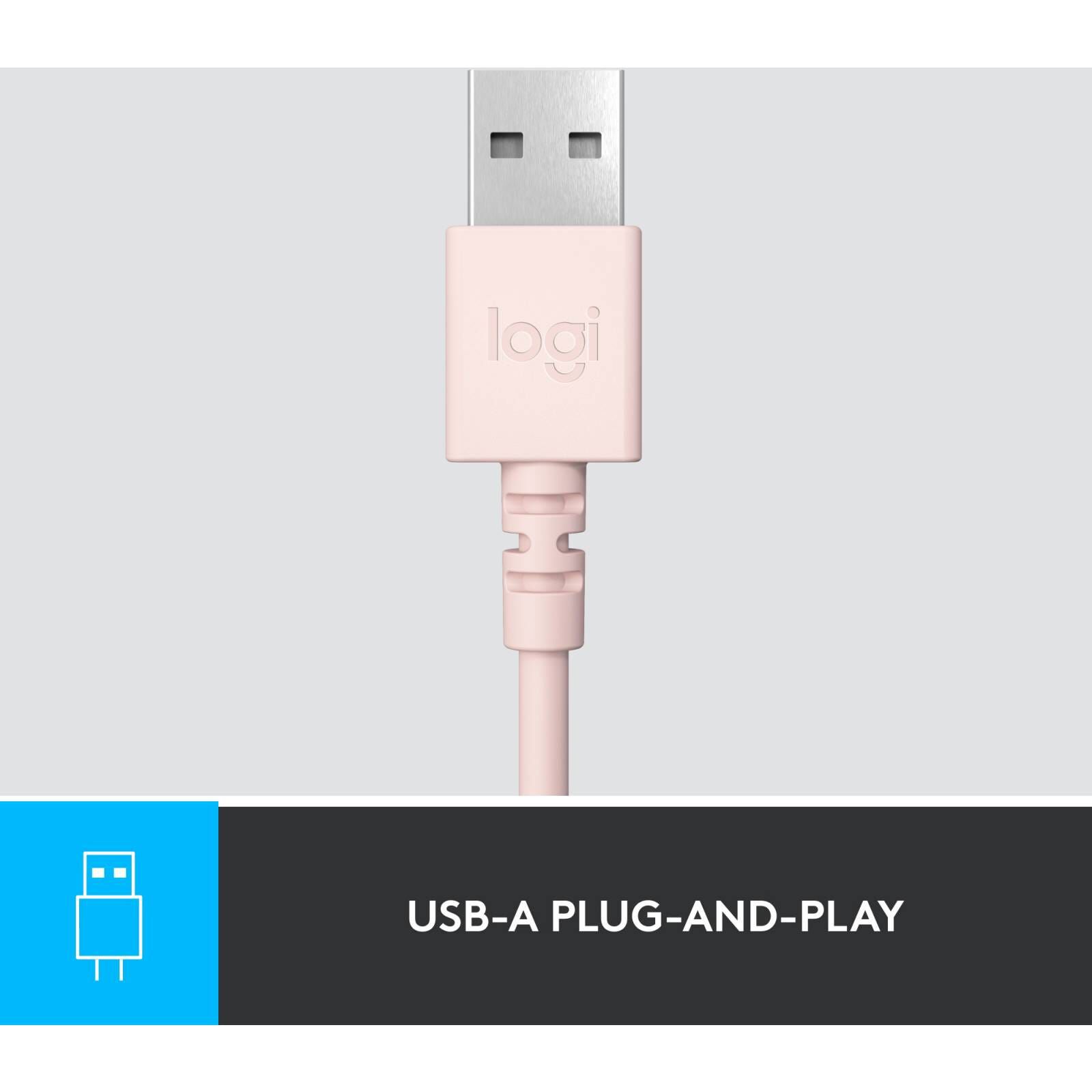 LOGITECH H390 Usb Stereo Headset Rose (2y) 981-001282-image 5
