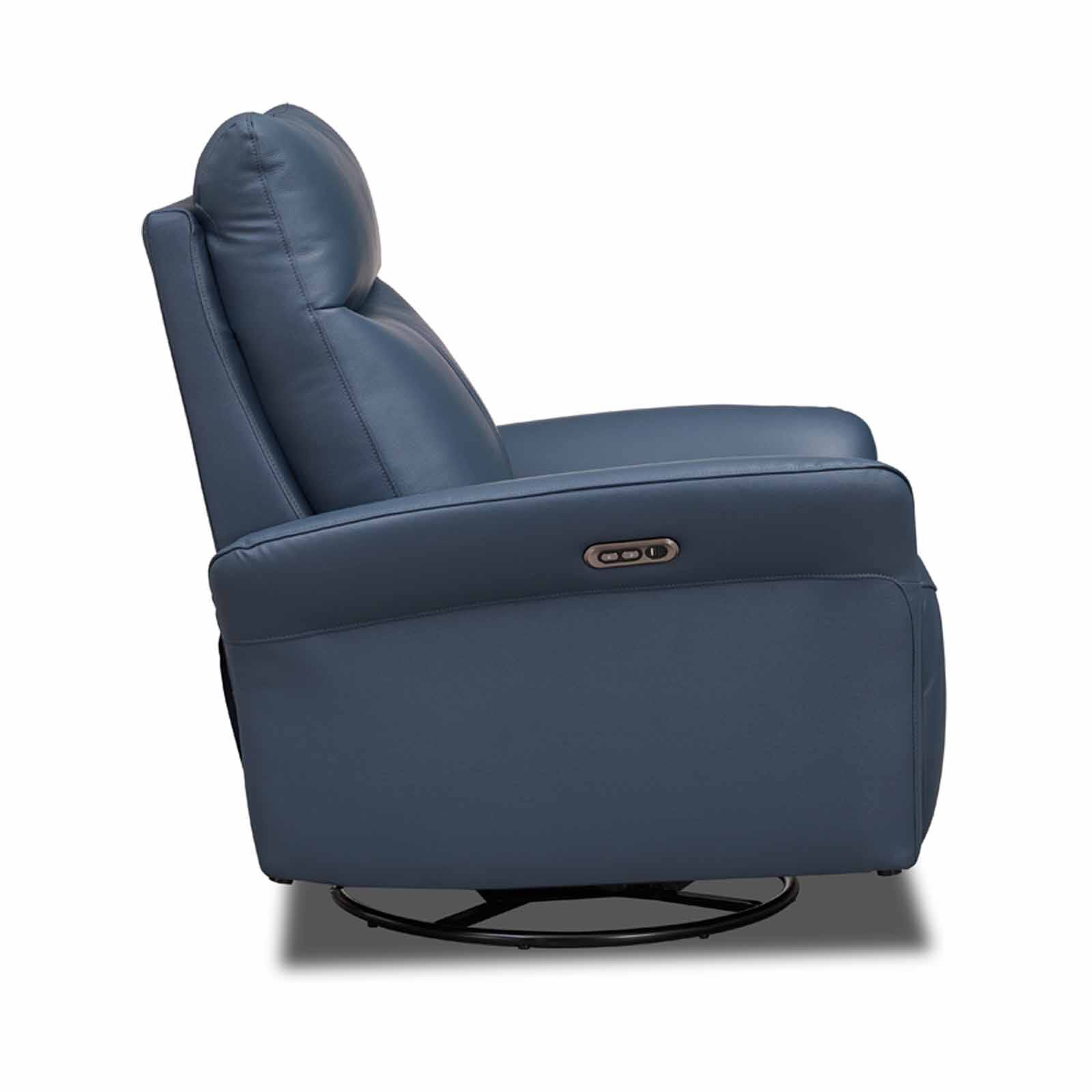 GERBRSI 1r Rocker (hl) Blue Half Leather Sofa ROMA-image 2