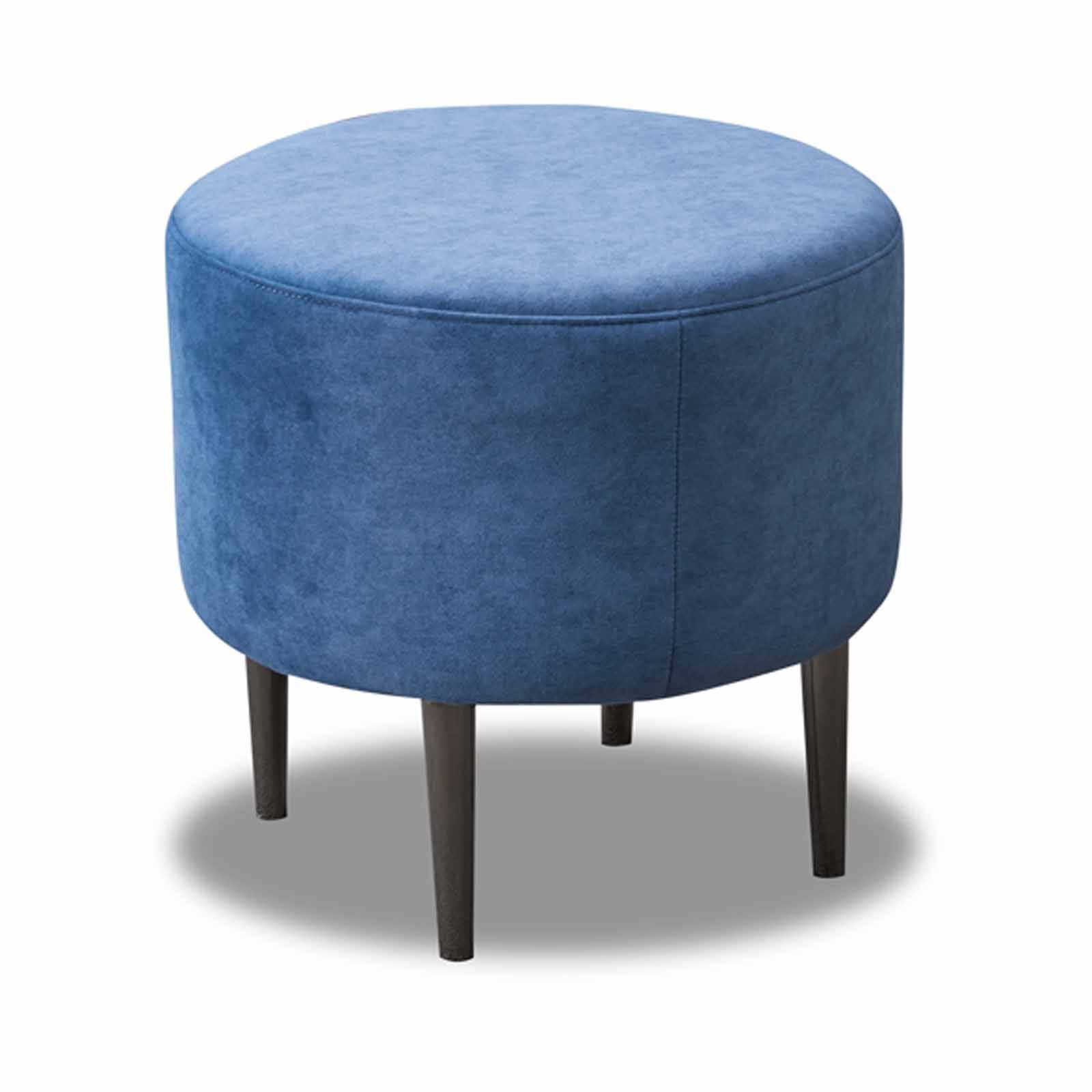 Ottoman Rd-45cm (fab) Cat A Navy Fabric KATE-image null