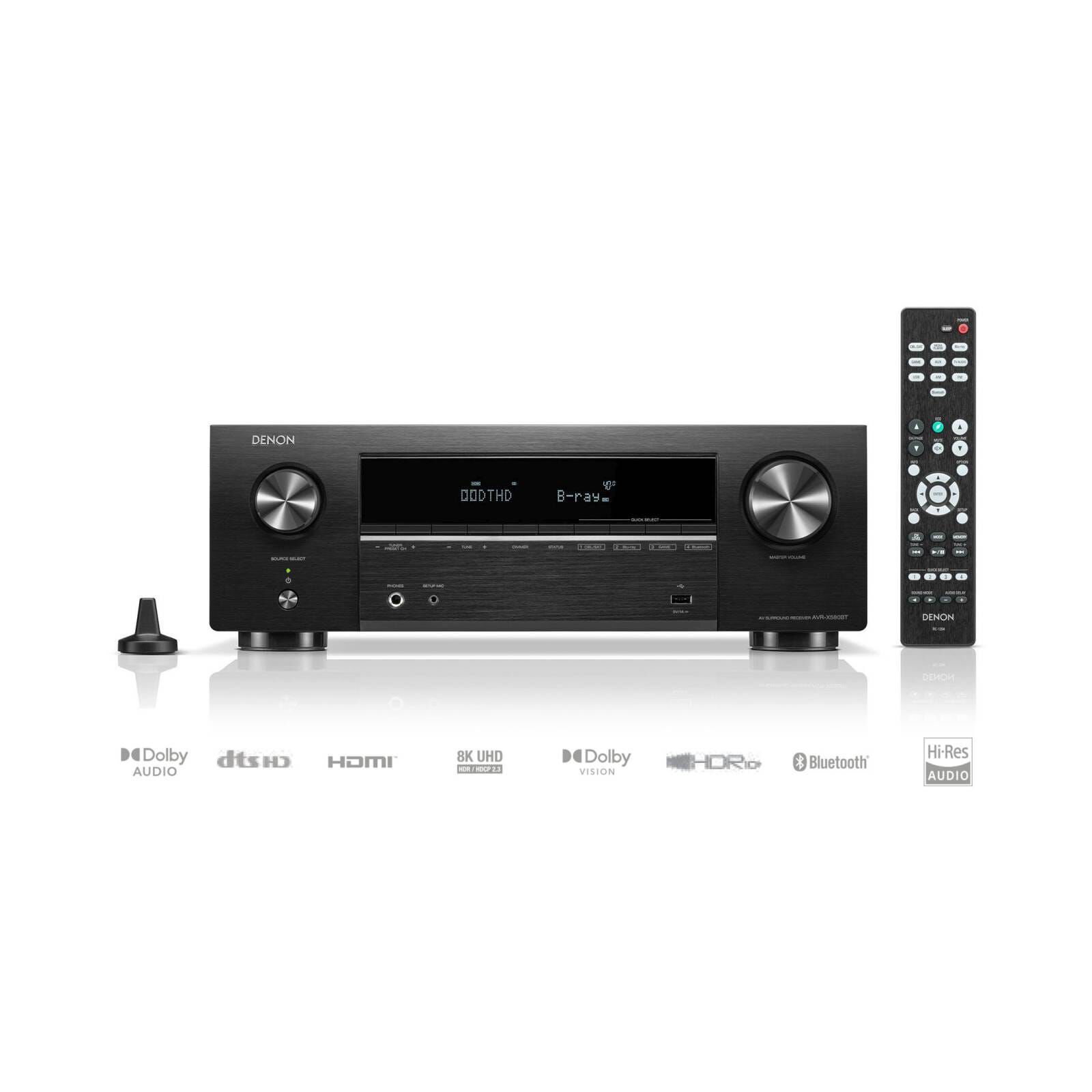 DENON 5.2 Channel 8k Receiver AVR-X580BT