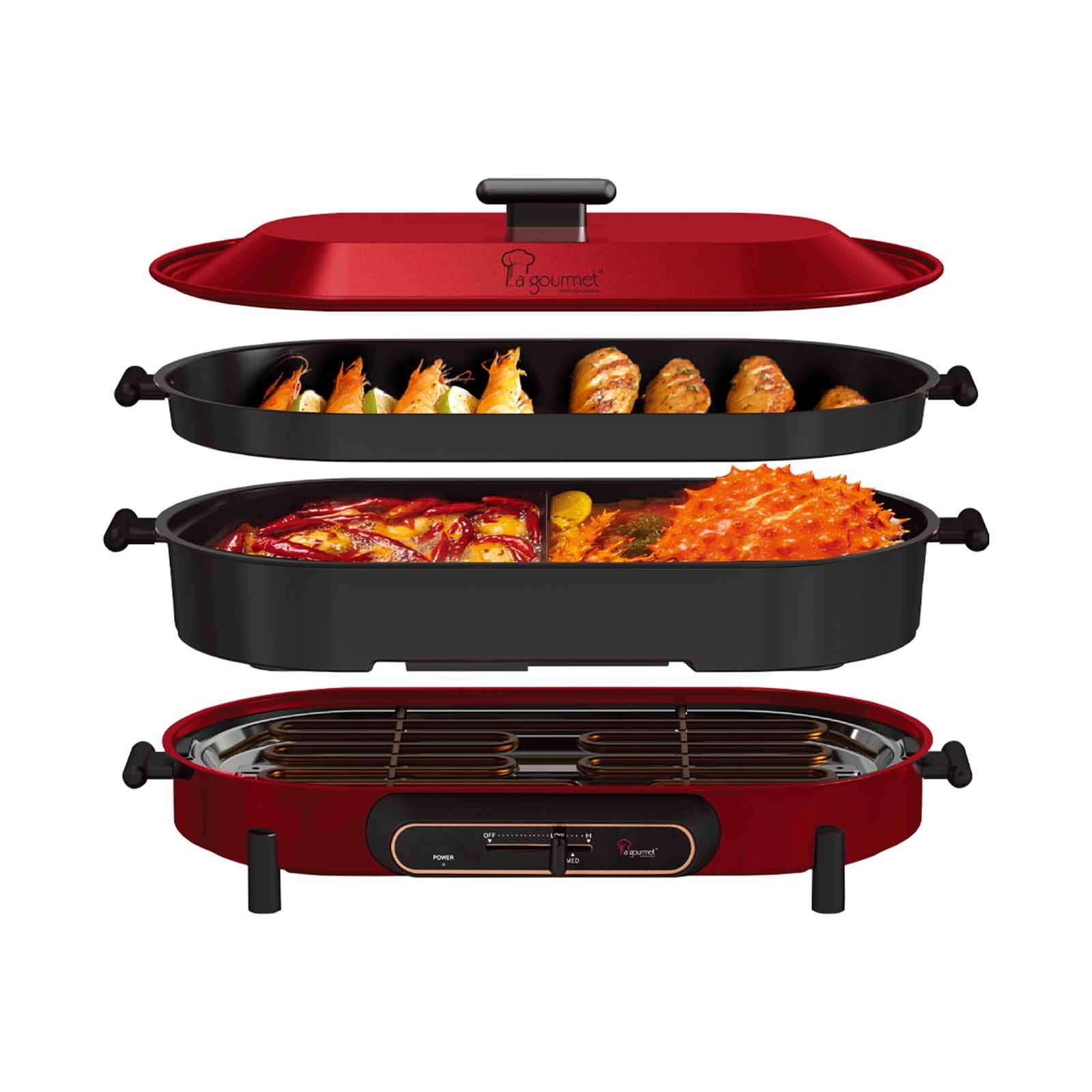 LA GOURMET Flame Multi Electric Cooker - Red LGELFE409768-image 11