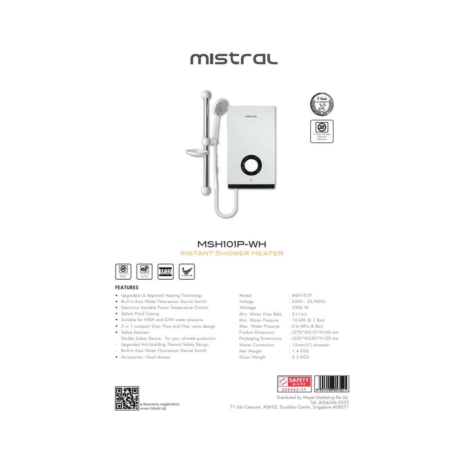 MISTRAL Instant Shower Heater MSH101P-WH-image 4