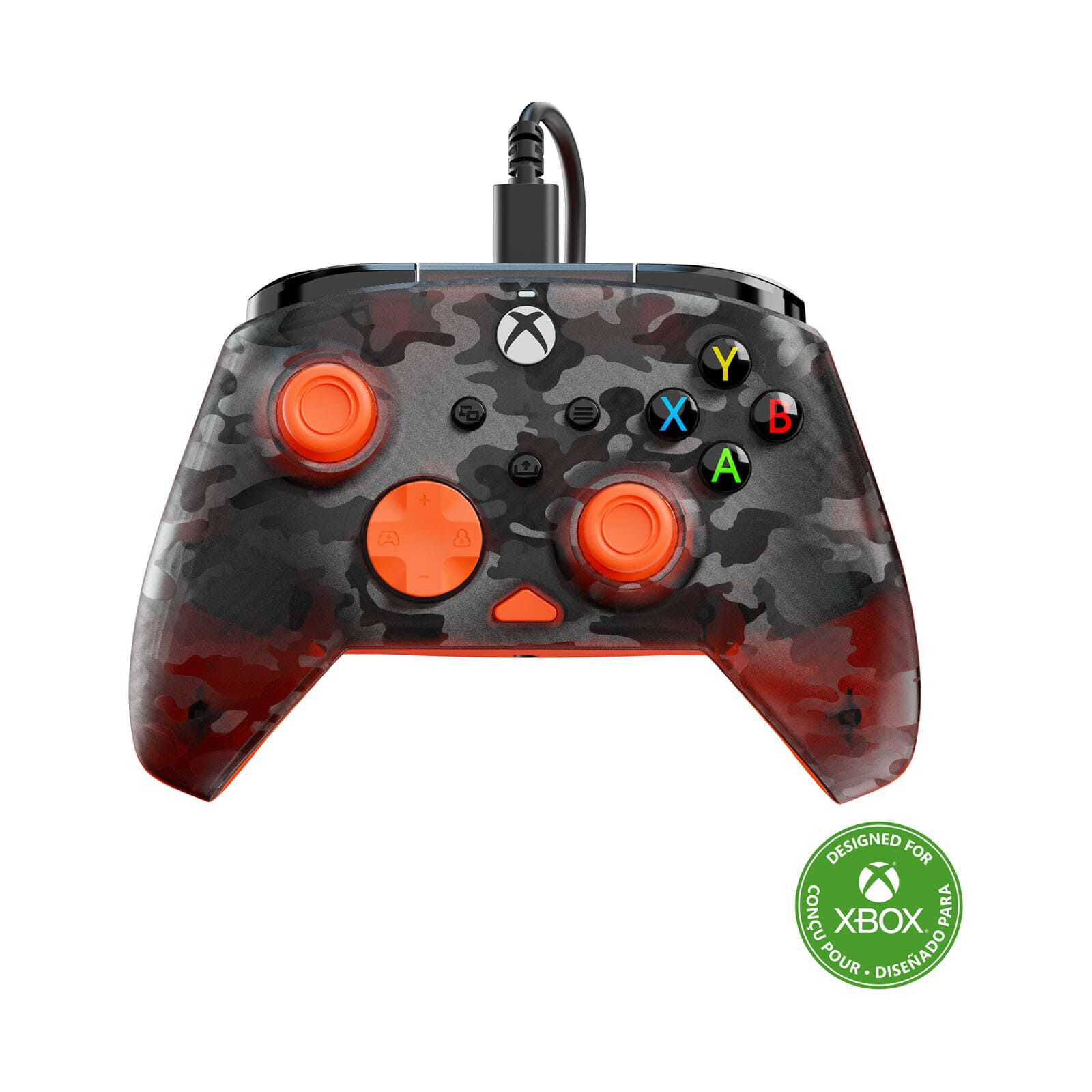 TURTLEBEAC Rematch Core Wired Controller (xbox/pc) - Camo Black & Orange TBC-2001-95-image 1