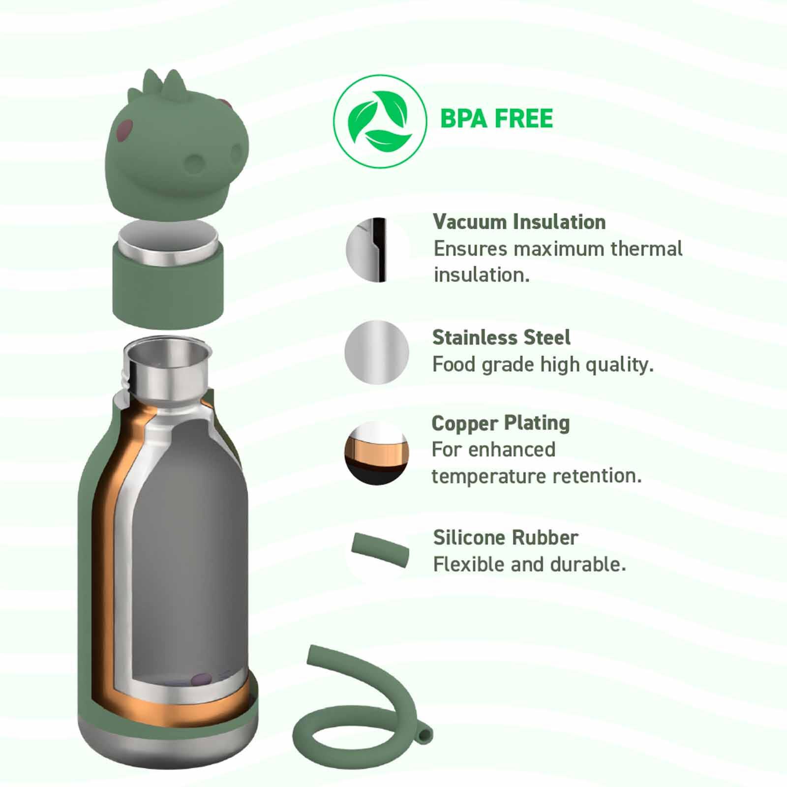 ASOBU Bestie Insul S/s Water Bottle (dinosaur W/brush) ASBV05490-image 3