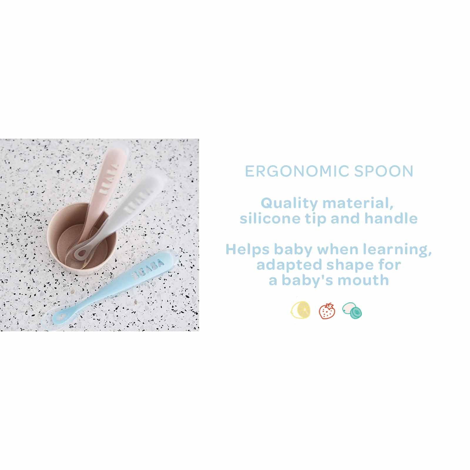 BEABA Silicone Spoons 4m+ 4 Pack - Eucalyptus/airy Green/light Mist/dark Blue (online) 1ST STAGE-image 3