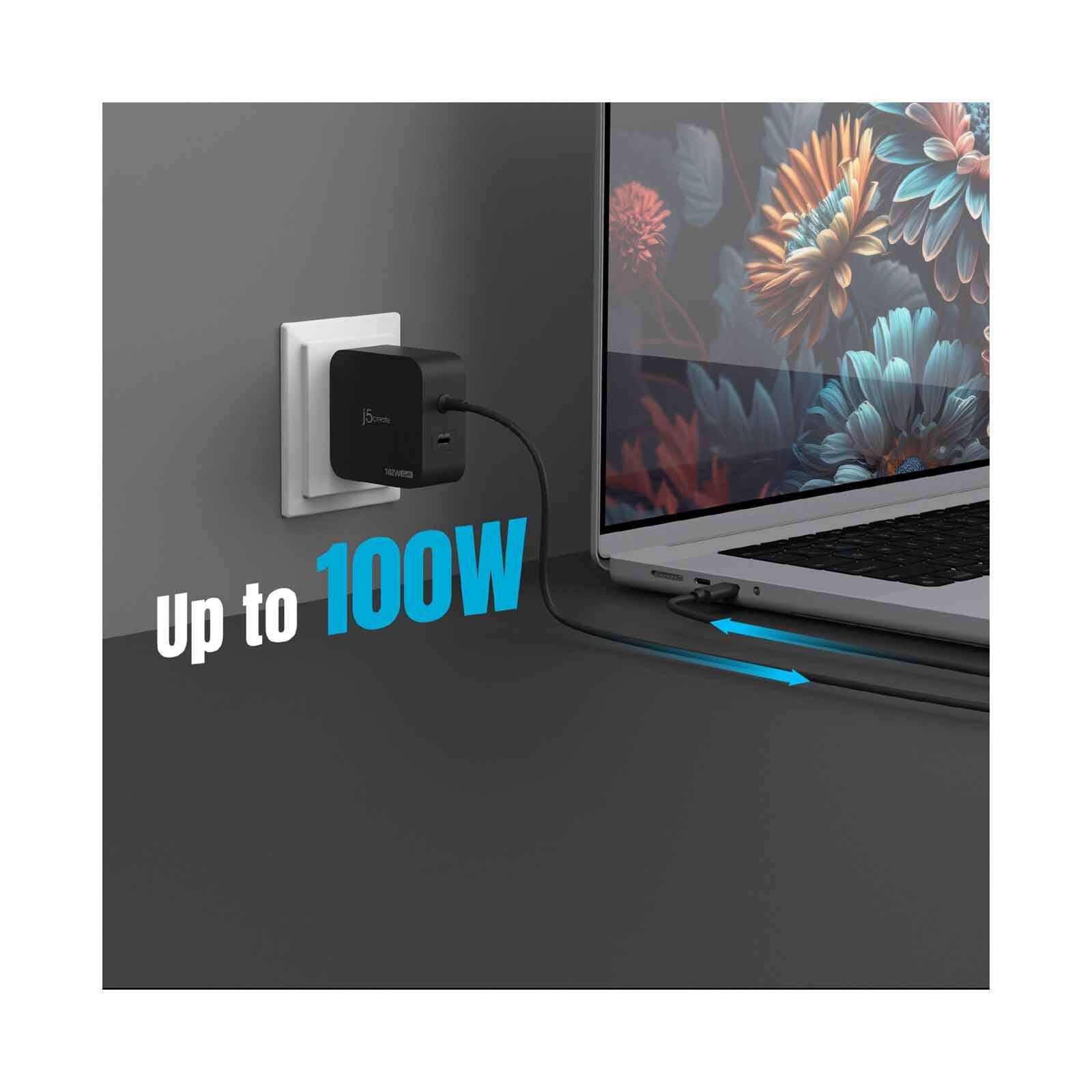 J5CREATE 102w Gan Pd Usb-c 2-port Charger With Changeable Ac Plugs JUP25102V-image 6