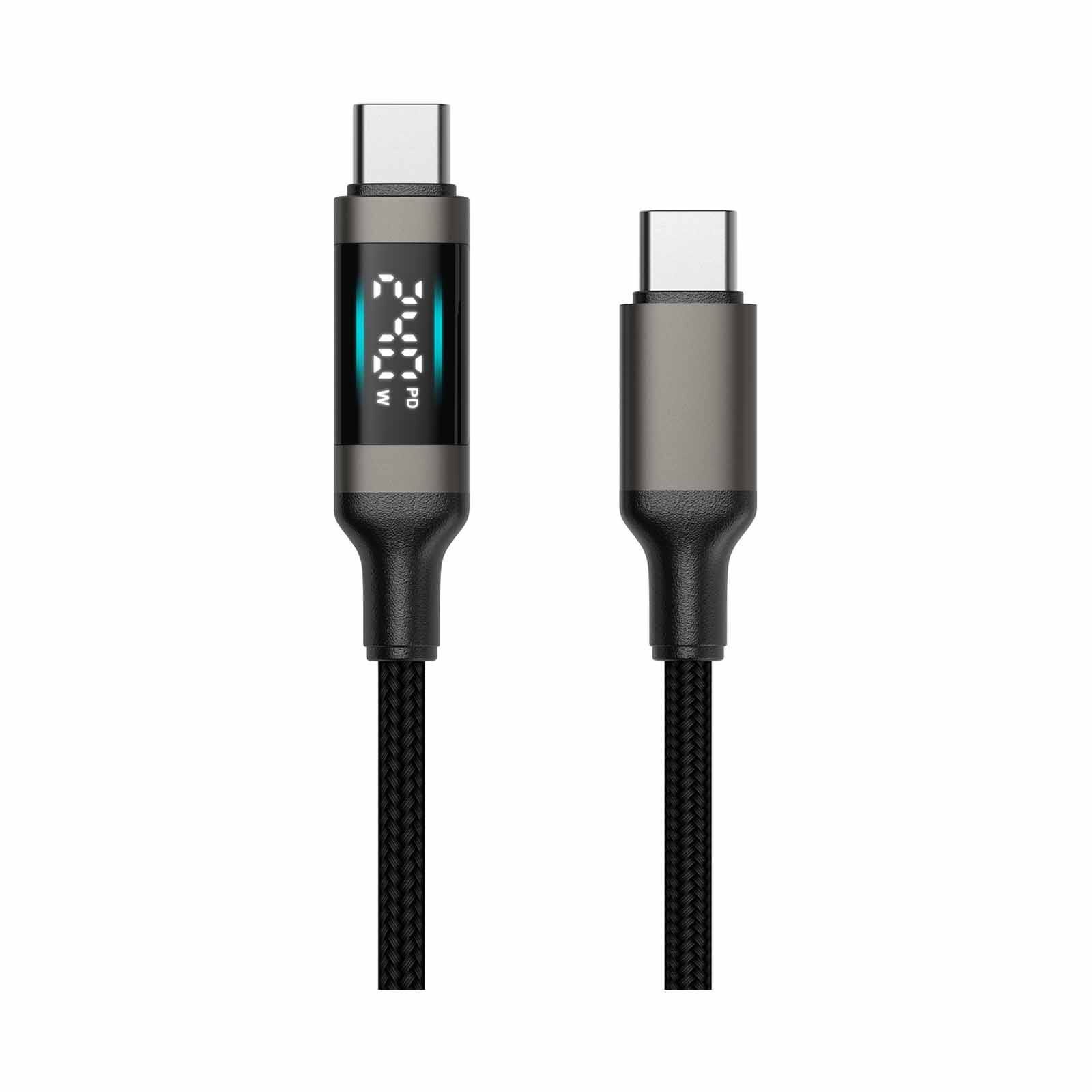 MICROPACK 240w Soft Braided Usb-c Fast Charging Cable - Black MC-C240-BK-image 2