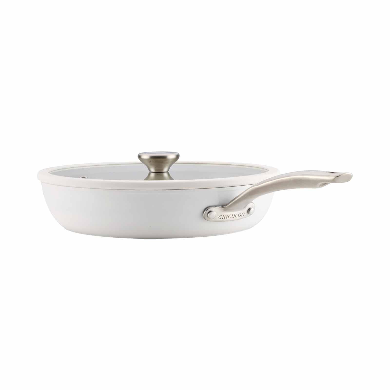 CIRCULON Halo With Laserdefense Ceramic Nonstick 30.4cm Frypan With Helper Handle - Pearl White 16153-image 2
