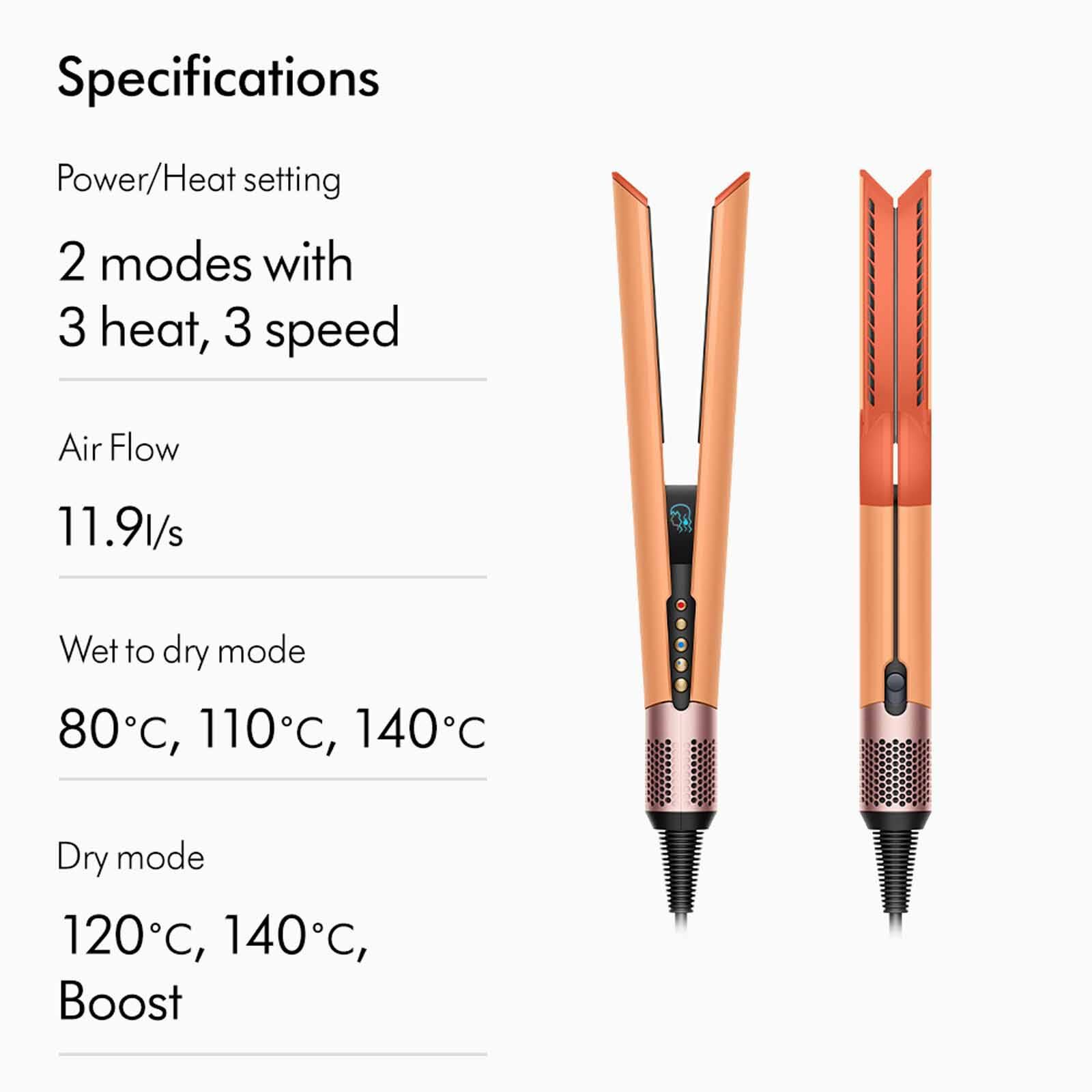 DYSON Ht01 Airstrait Dryer And Straightener (254842-01) - Ceramic Apricot/topaz HT01 UK/IE/HK/MY/SG CEAPC/TZ (BL)-image 5