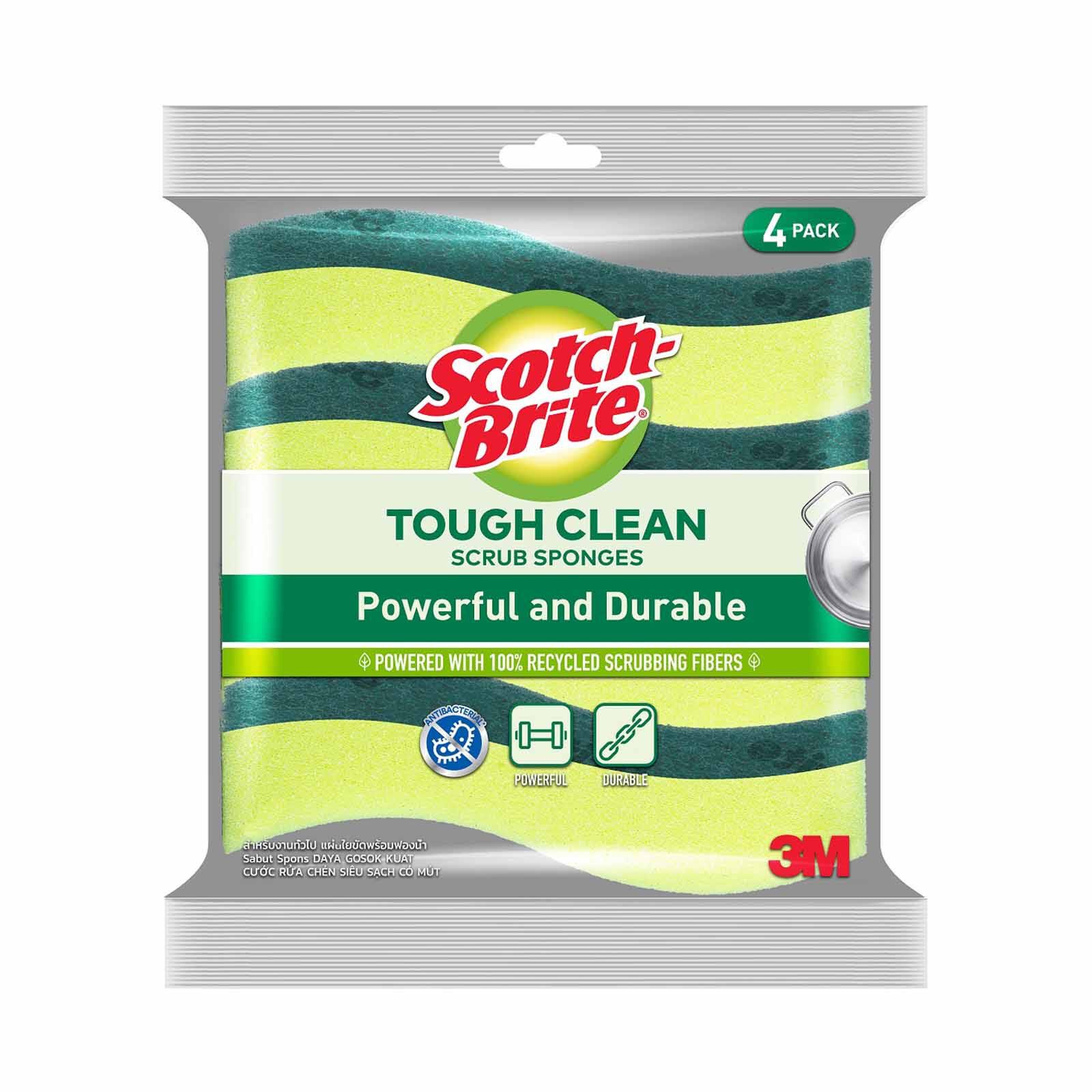 3M SCOTCHB S/b Heavy Duty Scrub-sponge 4pc/pk 213VP-image 2