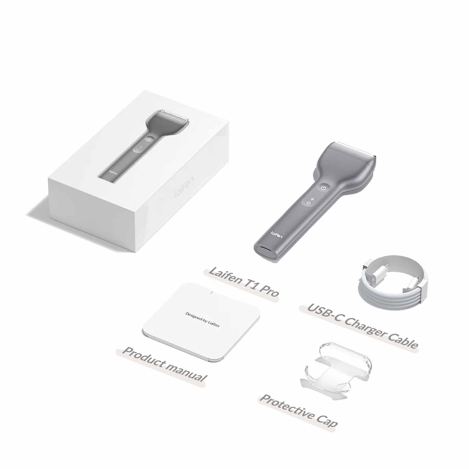LAIFEN Blade Electric Shaver With Linear Motor - Dark Grey T1 PRO 1 LONG BLADE - DARK GREY-image 3