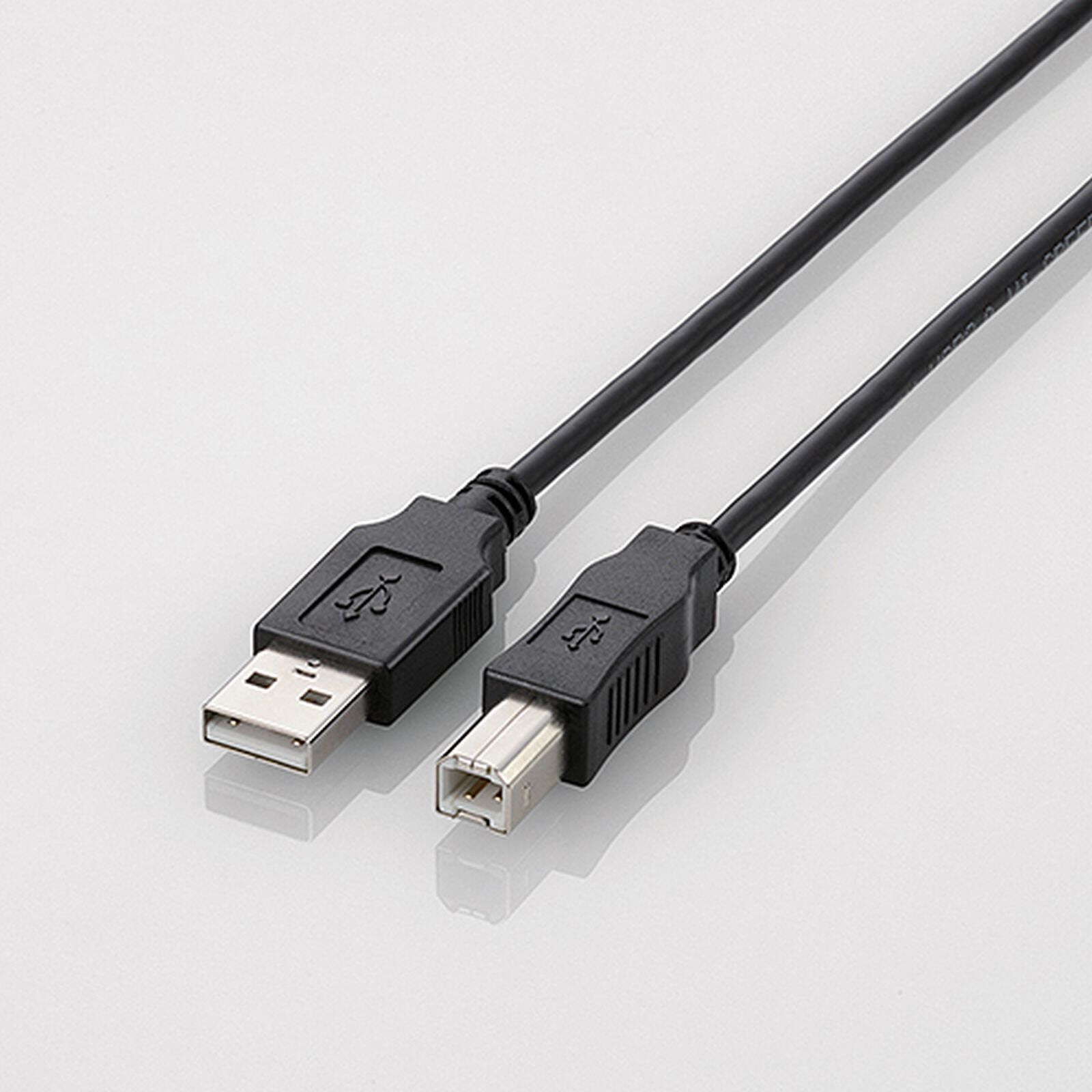 ELECOM Usb 2.0 Cable (a-b) Normal 1.0m Black U2C-BN10BK-image 2