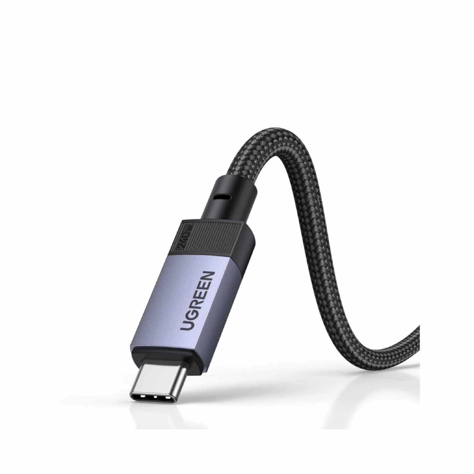 UGREEN 240w Usb-c To Usb-c Cable, Gen4.0, 40gbps, 1m (aluminum Shell Braided Model) - Gray 65175-image 2