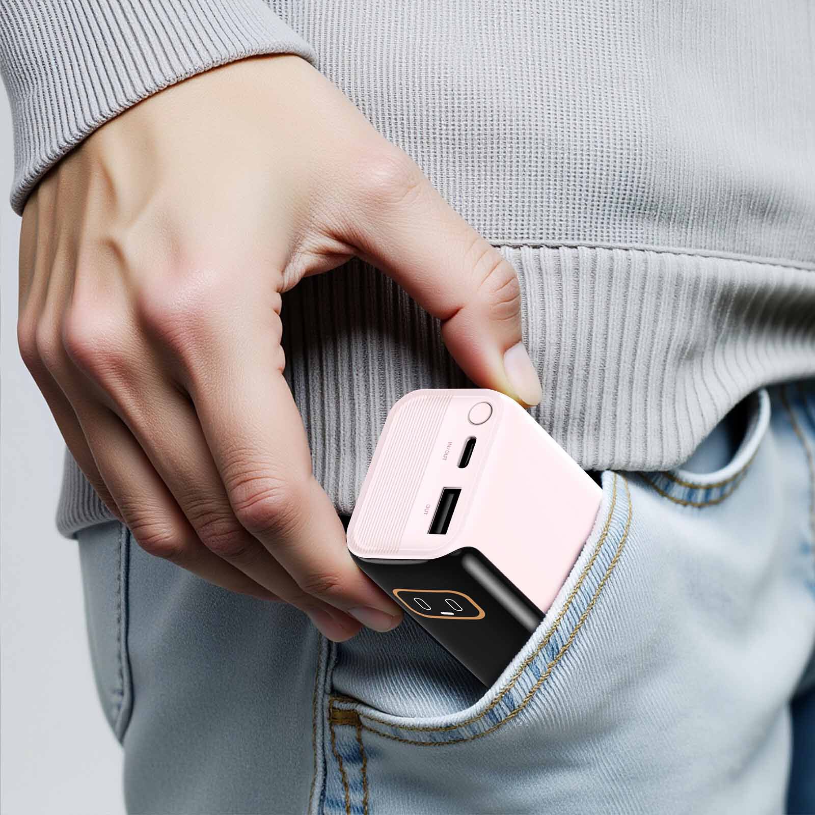 MAZER Powercharge Rlink 10,000mah/pd45w With Built-in Retractable C-cable Powerbank - Pink M-AI-PC45R10-V7-PK-image 2