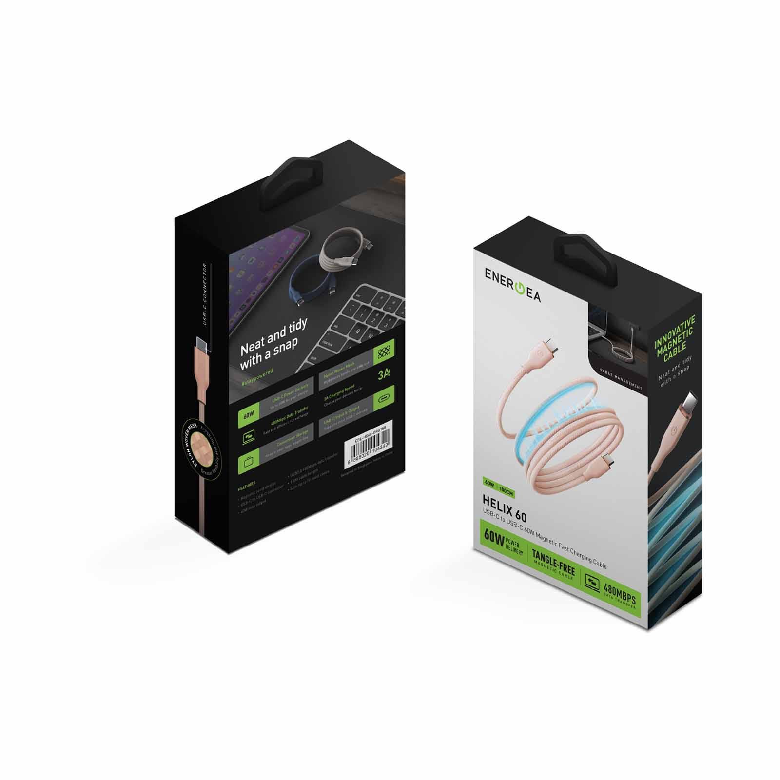 ENERGEA Helix 60 C-c Magnetic Cable 480mbps, 60w 1.5m - Pink CBL-HX60-PNK150-image 2