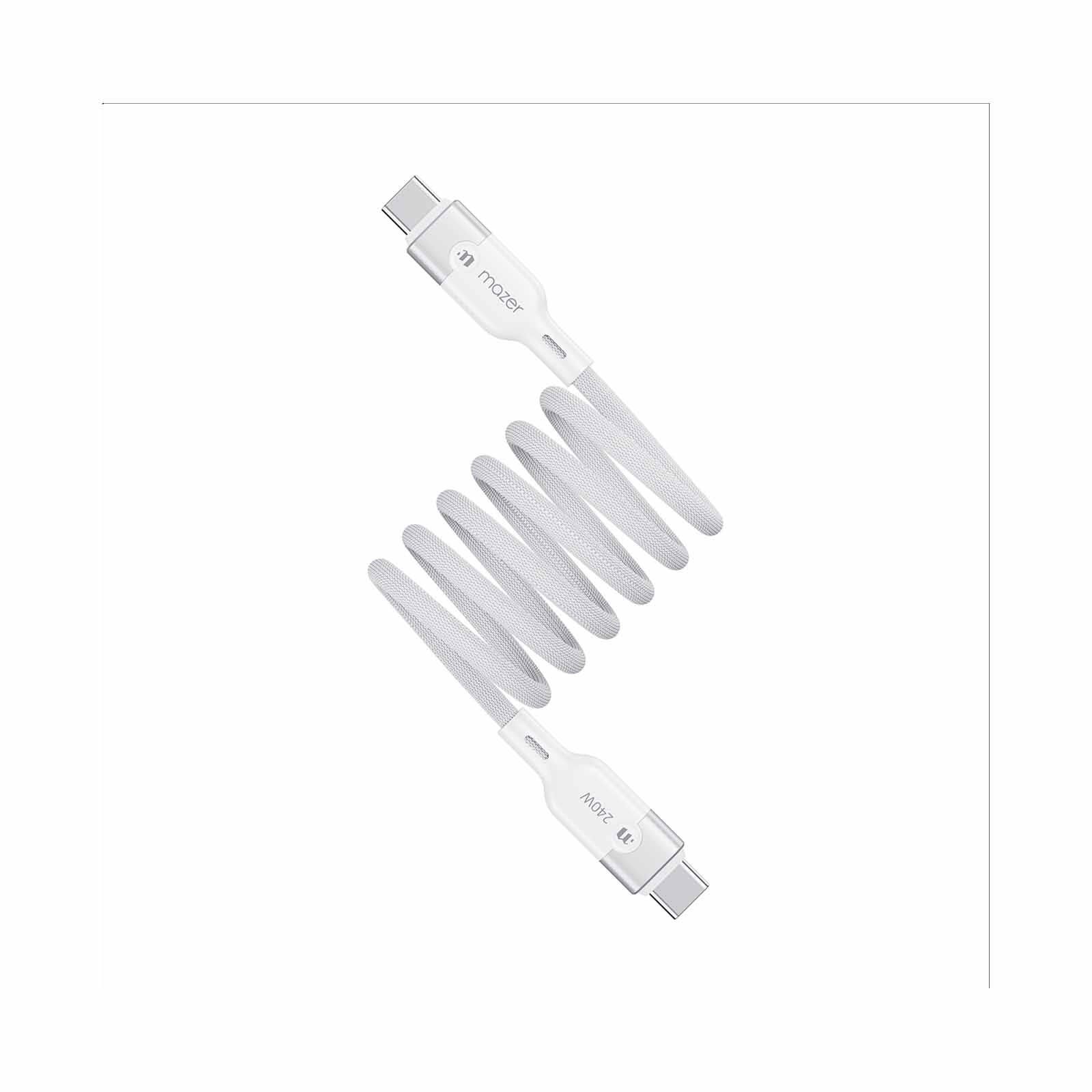 MAZER Infinitelink Cobra2 Magnetic 1.25m/240w Fast Charging Cable-white M-COBRA20-WH-image 8