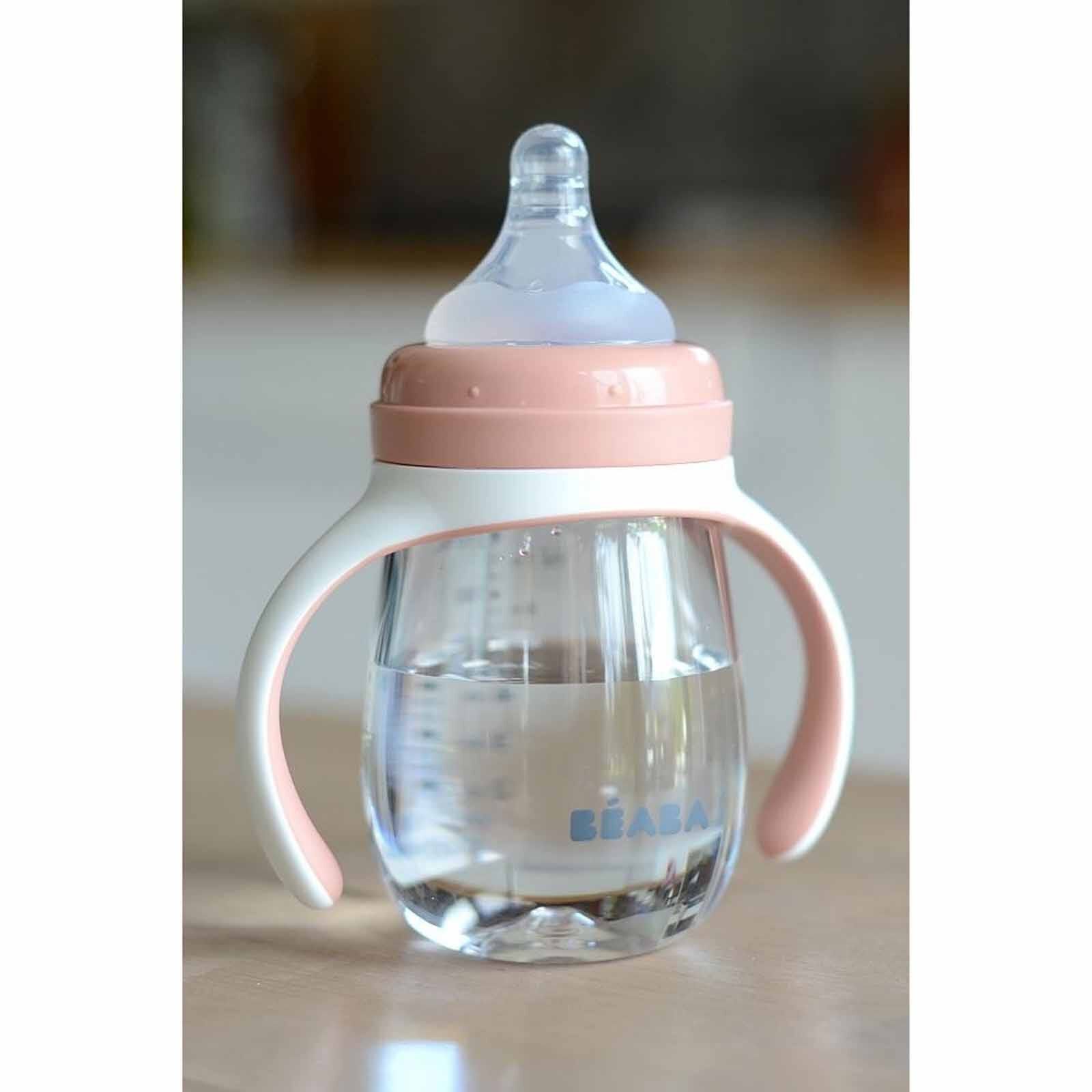 BEABA To Sippy Learning Cup 210ml - Vintage Pink (online) 2 IN 1 BOTTLE-image 4