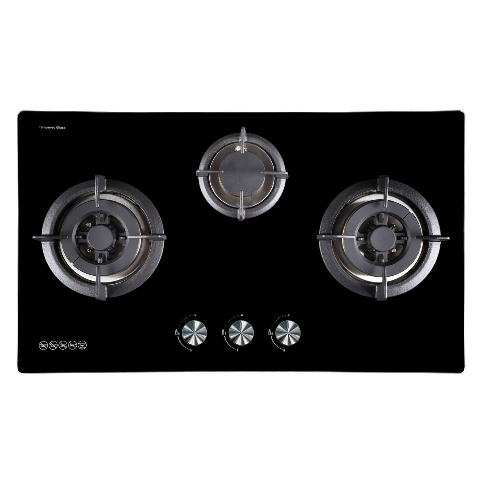 ARISTON 3 Gas Burner Glass Hob (76cm) (exclude Installation) TH 731 D2/A B/LPG-image 1