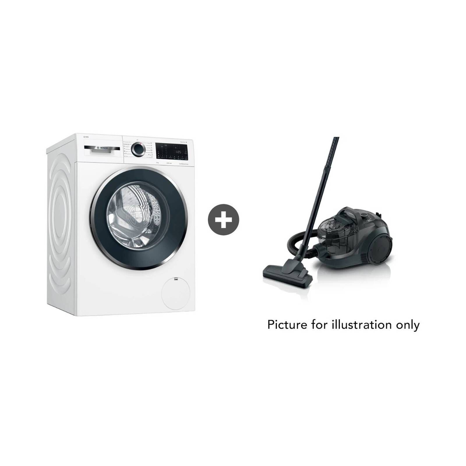 BOSCH Bundle Front Load Washer (9kg)+bagless Vaccum Cleaner WGG244A0SG+BGC21X3GB-image null