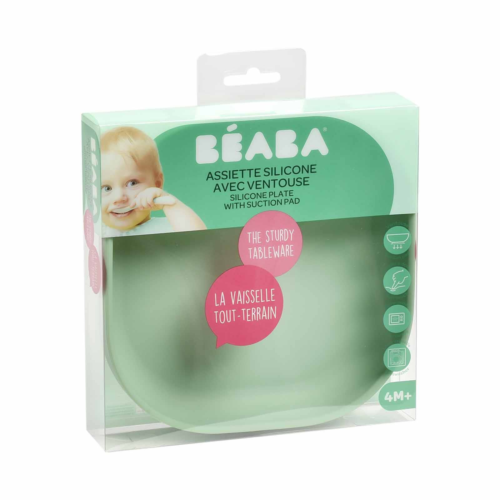 BEABA Suction Plate - Sage Green (online) SILICONE-image 3